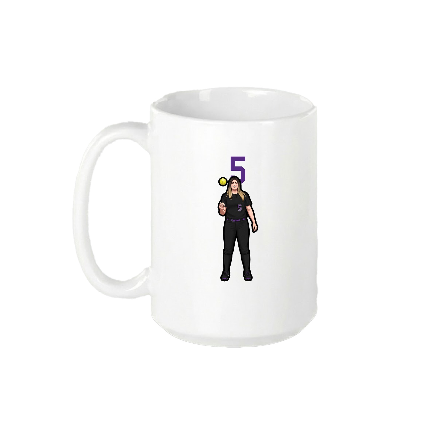 15oz Coffee Mug — Number Top in White