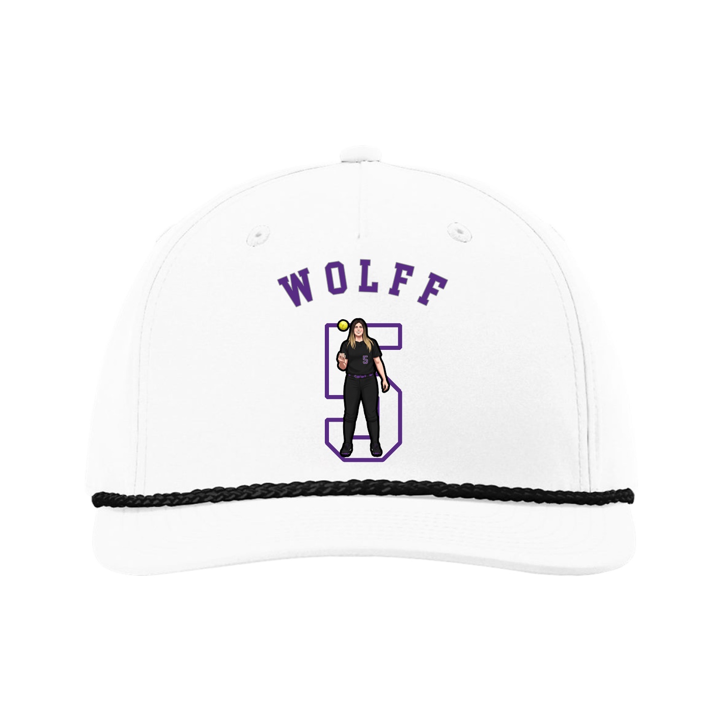 Five-Panel Classic Rope Cap — Shirsey Arch in White