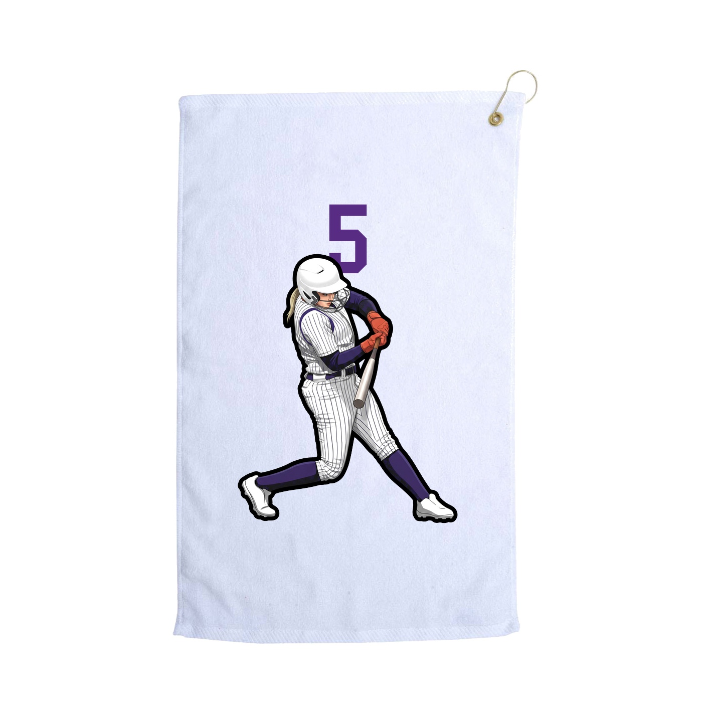 Golf Towel — Number Top in White