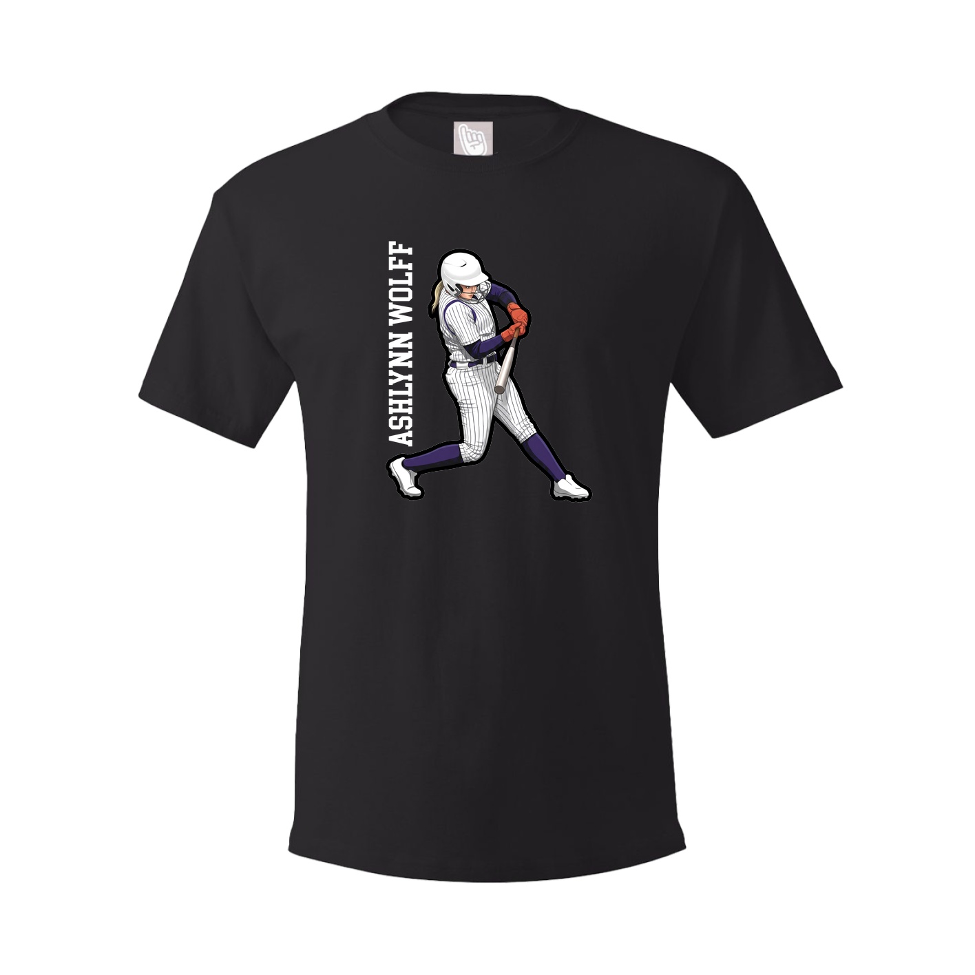 Youth Tee — Name Vertical in Black