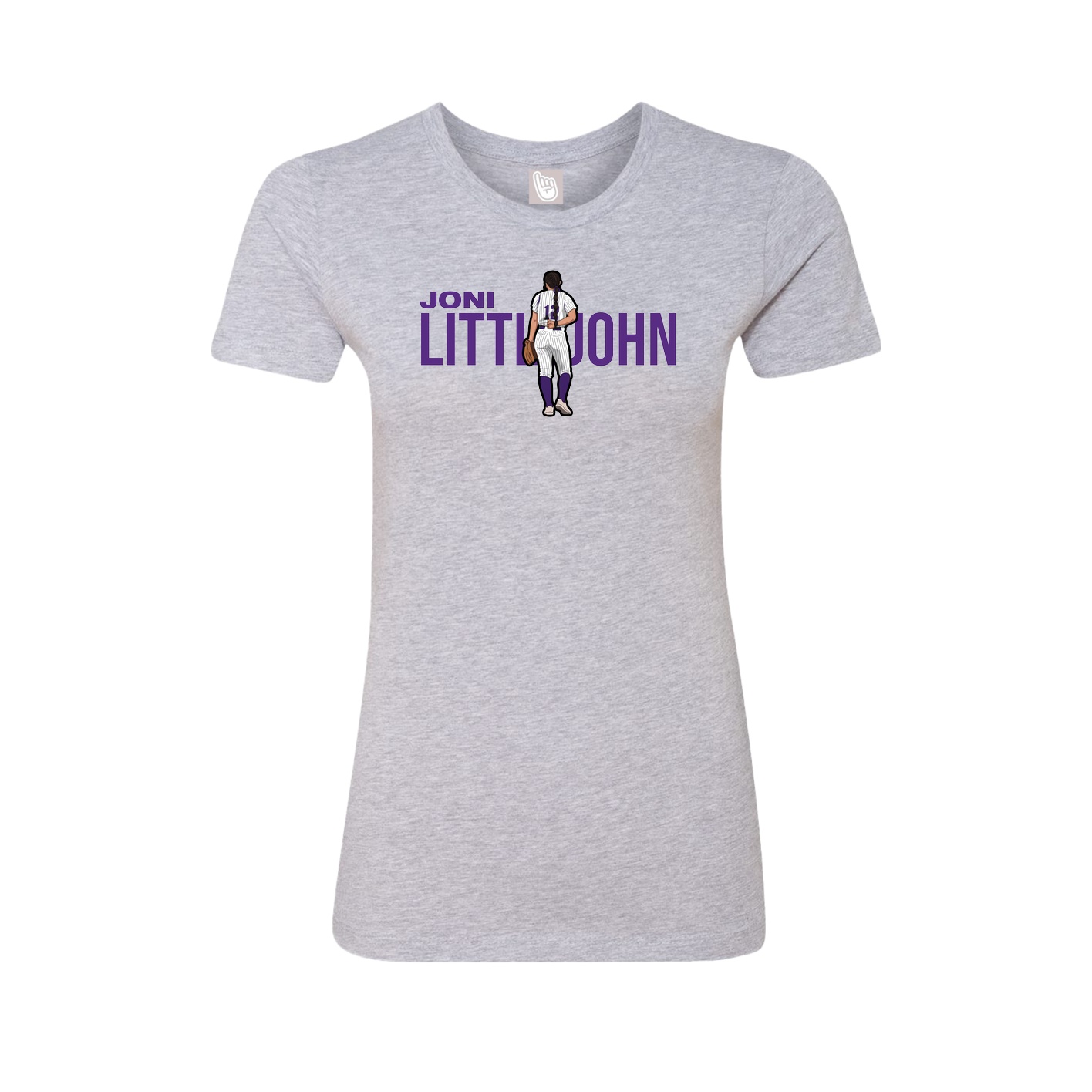 Fitted Women's Tee — Player Name in Grey