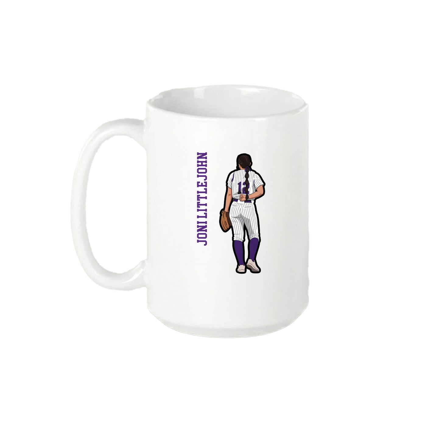 15oz Coffee Mug — Name Vertical in White