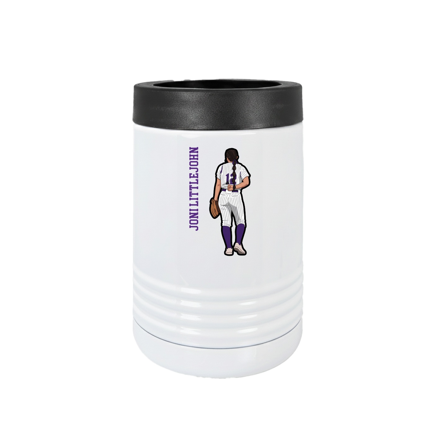 Beverage Holder — Name Vertical in White