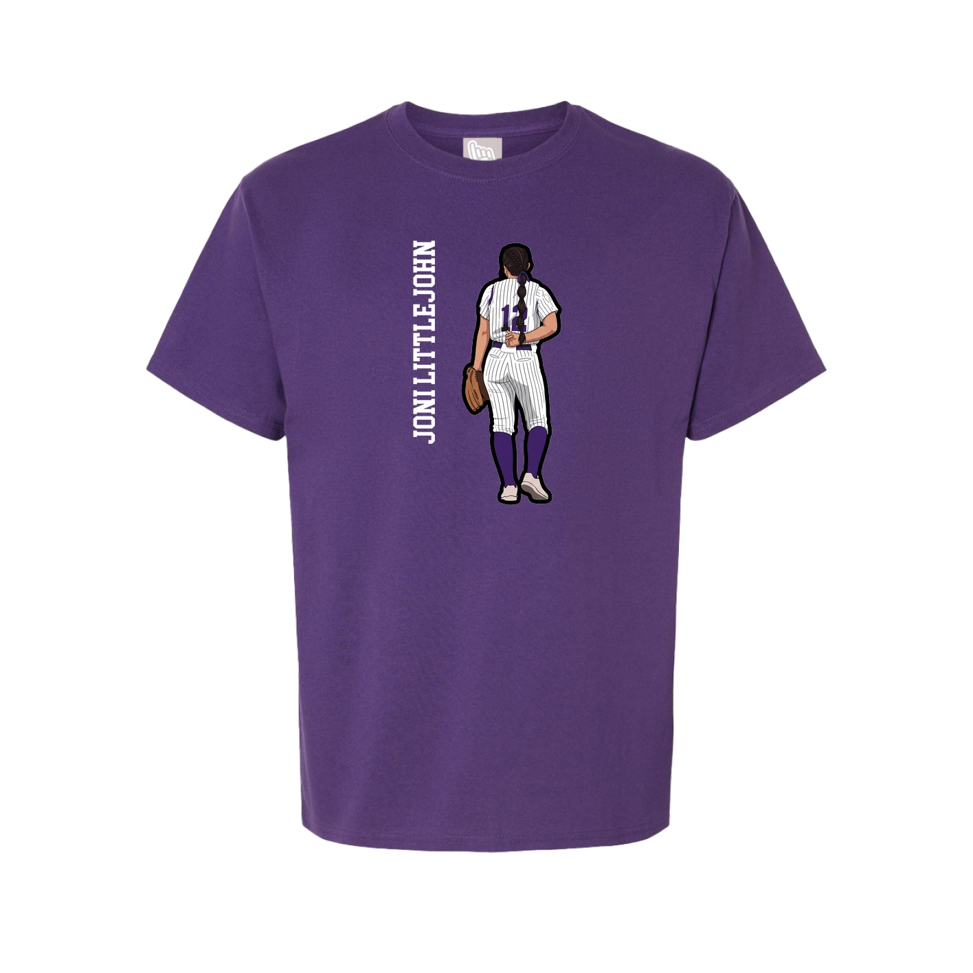 Youth Tee — Name Vertical in Purple