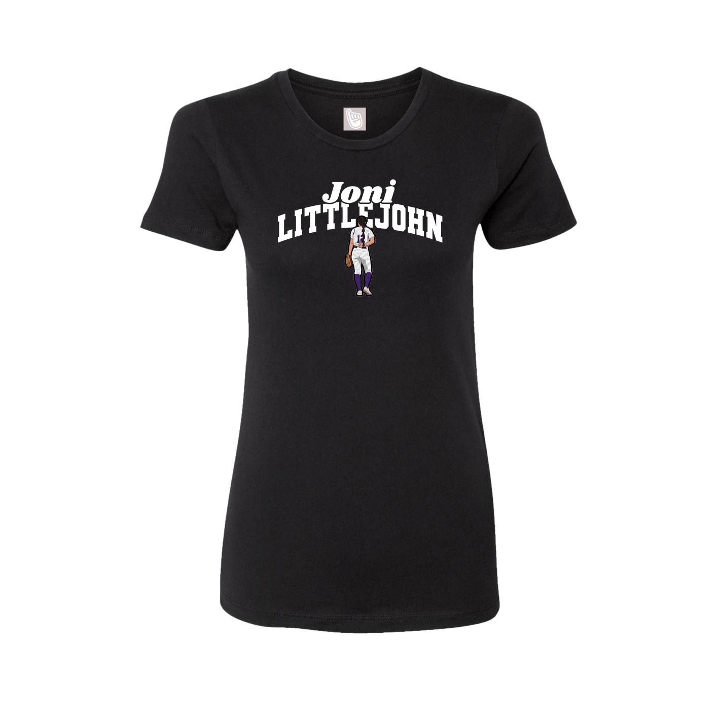 Fitted Women's Tee — Signature Arch in Black