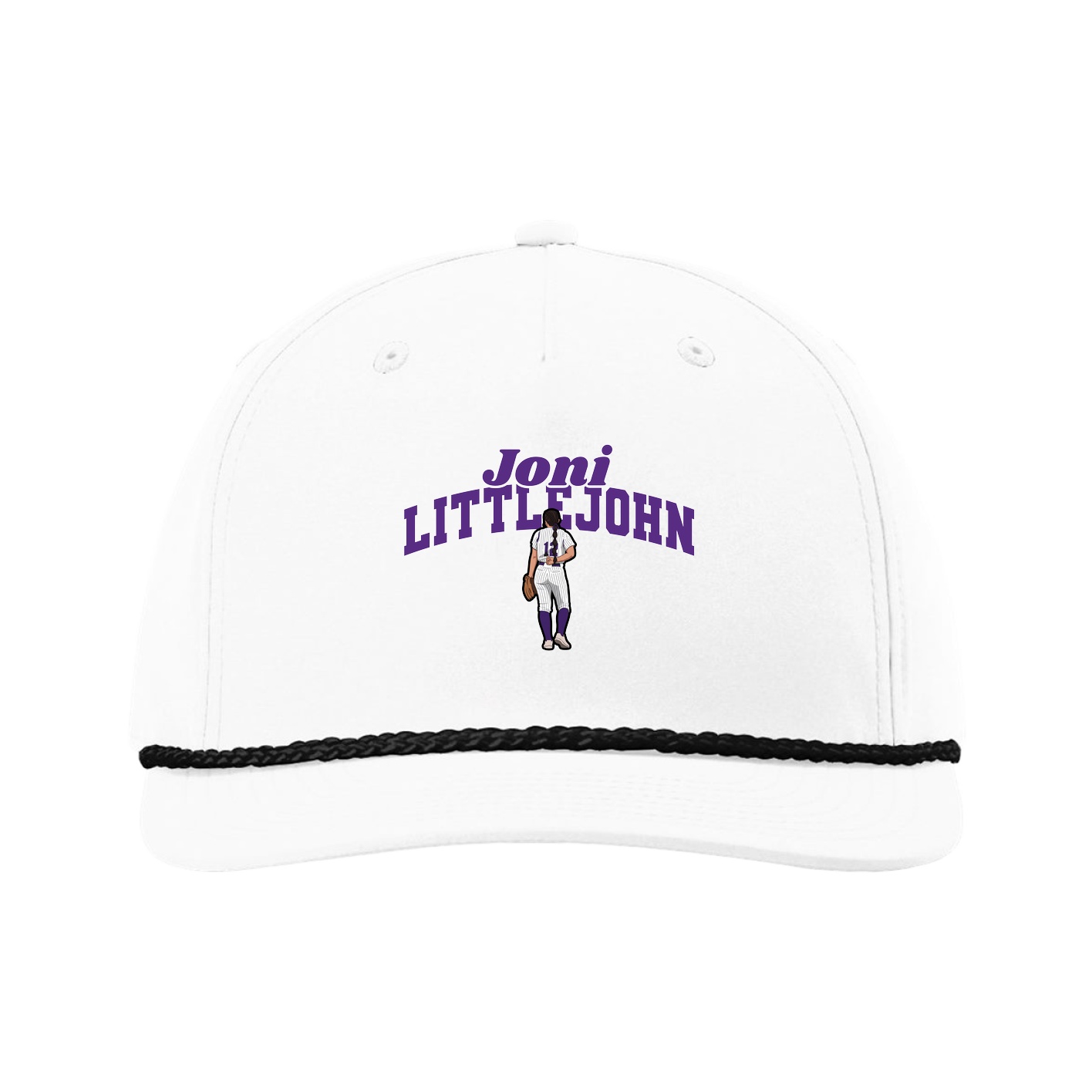 Five-Panel Classic Rope Cap — Signature Arch in White
