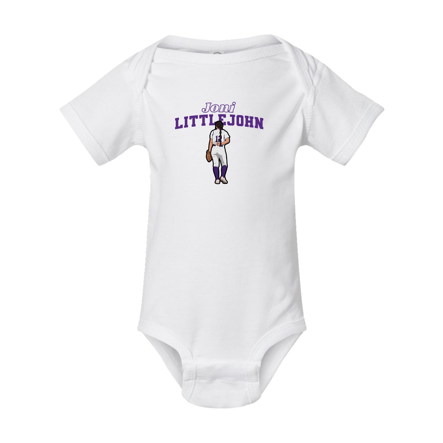 Baby Onesie — Name Arch in White