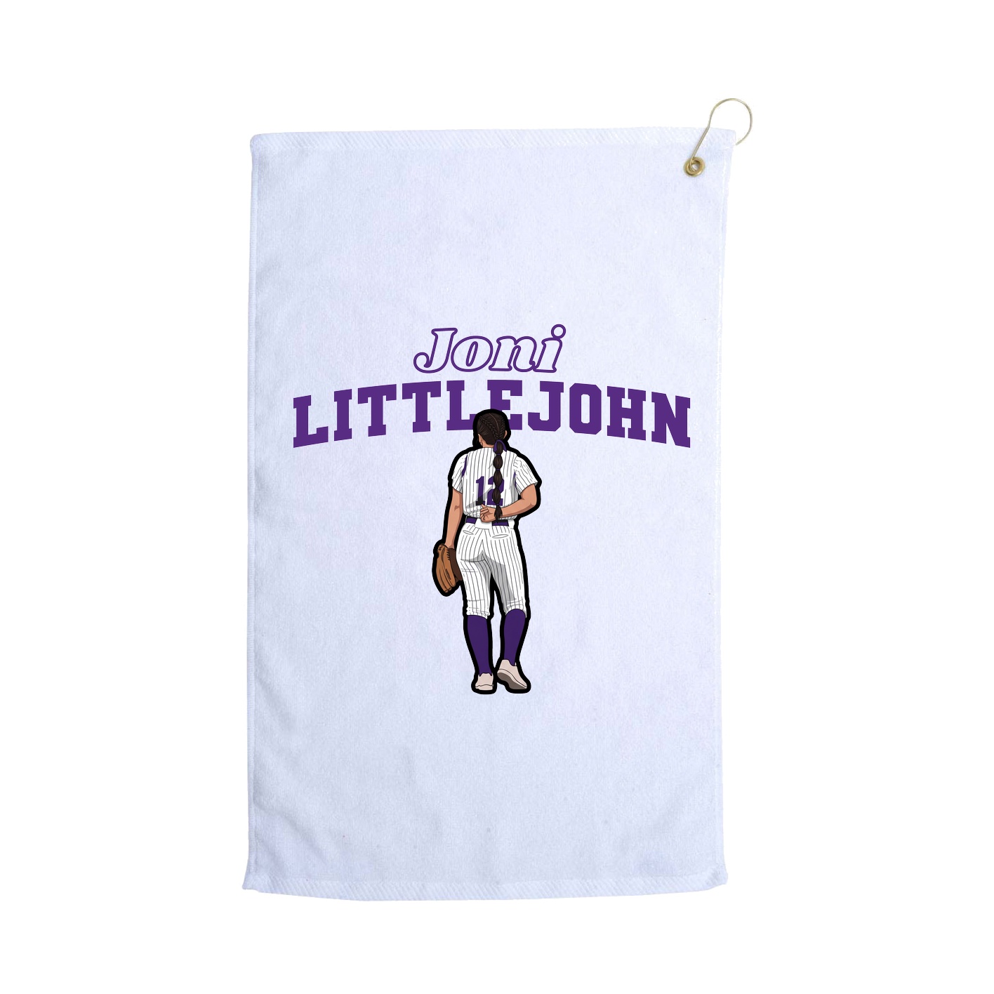 Golf Towel — Name Arch in White