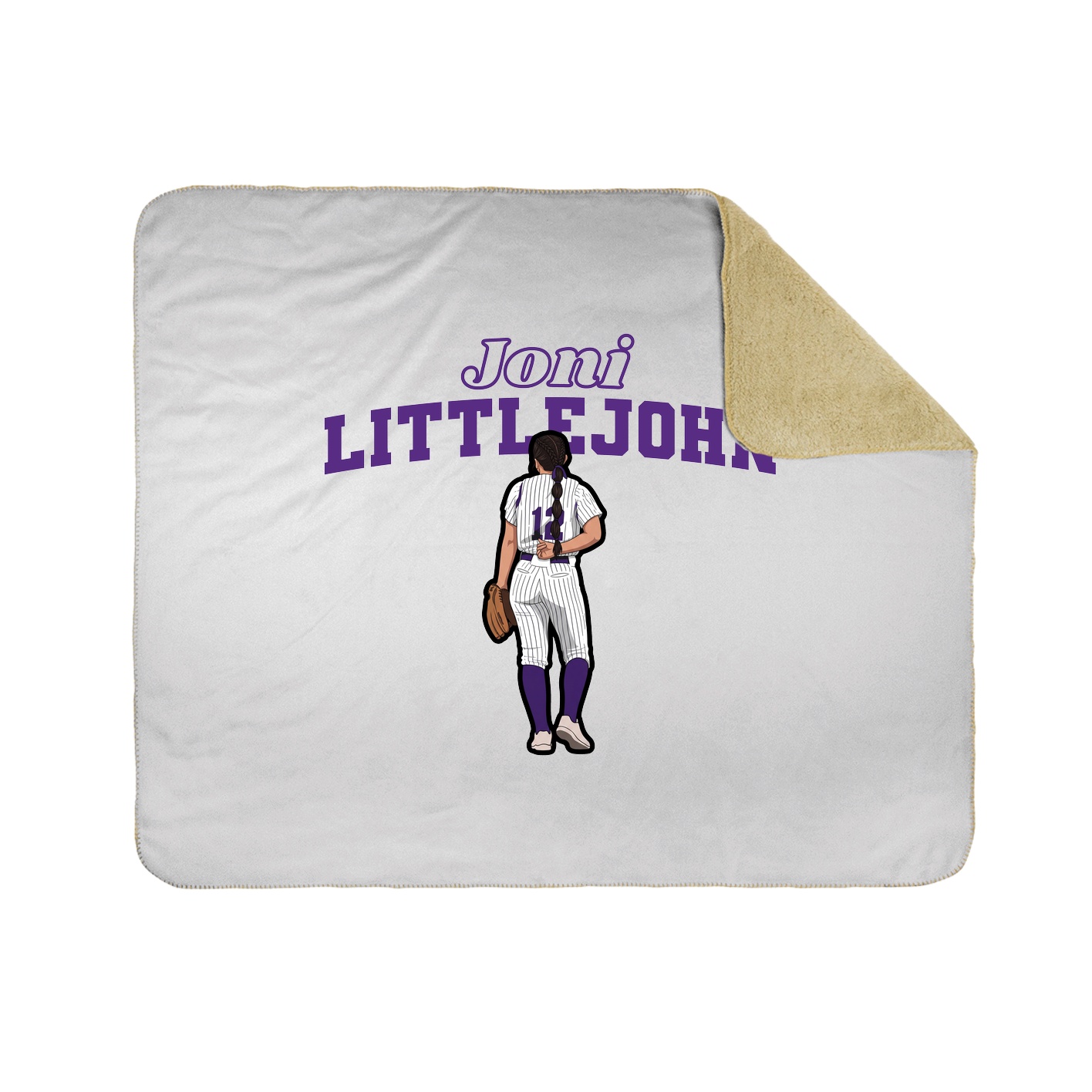 Throw Blanket — Name Arch in White