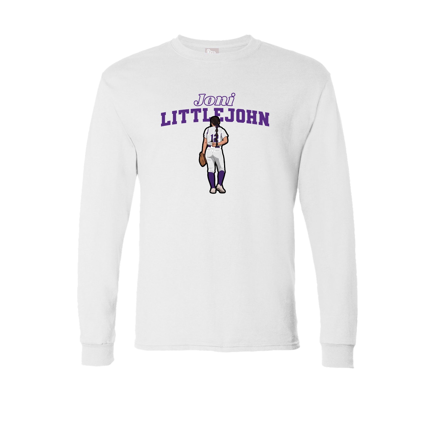 Long Sleeve Tee — Name Arch in White