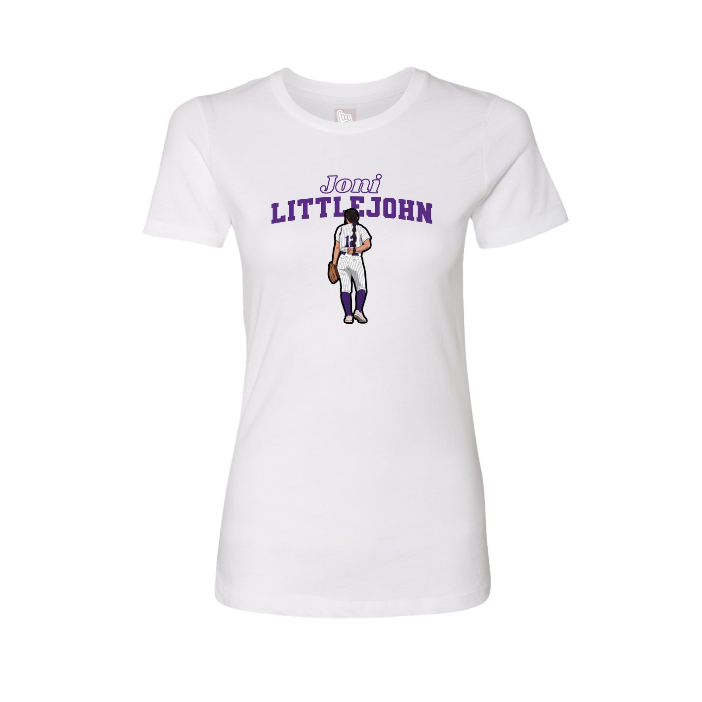 Fitted Women's Tee — Name Arch in White