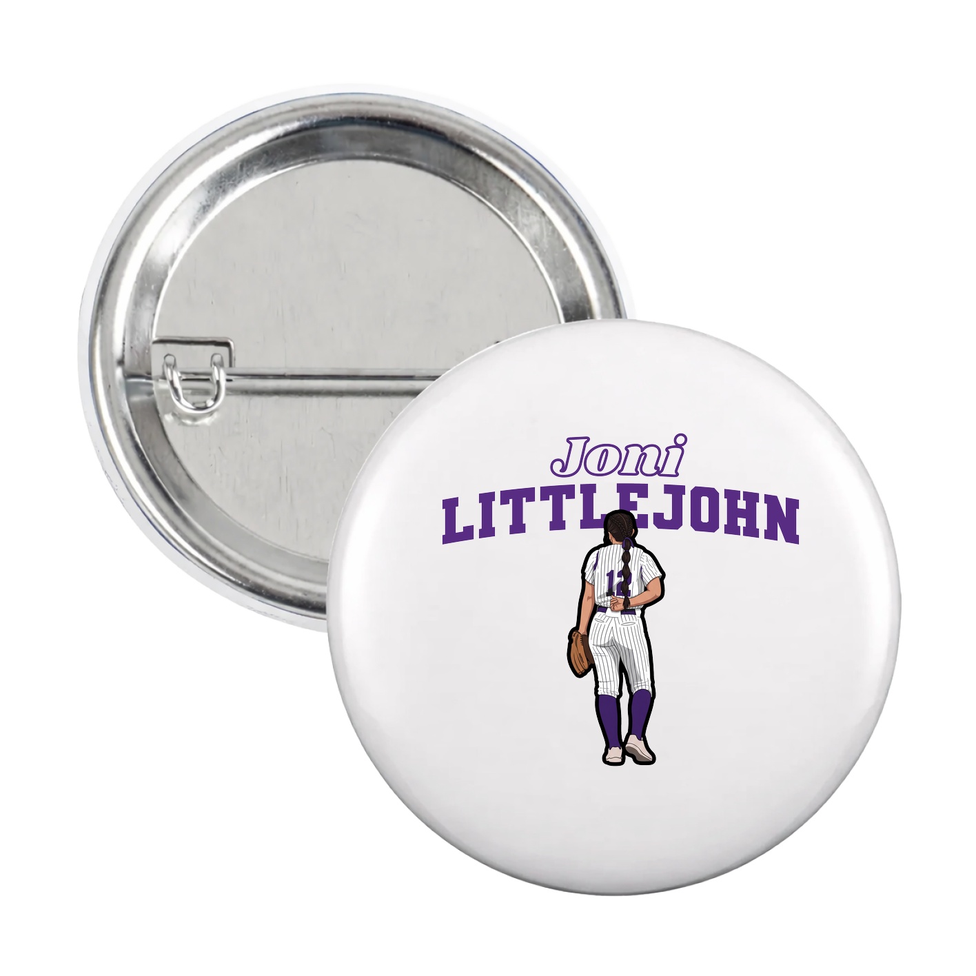 Game Day Button — Name Arch in White