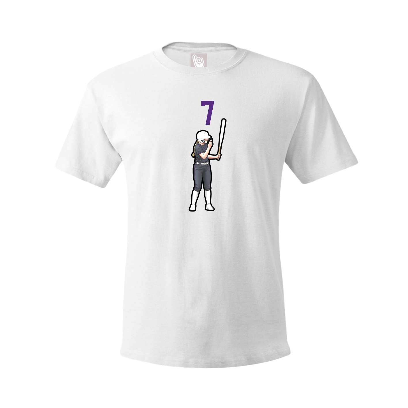 Youth Tee — Number Top in White