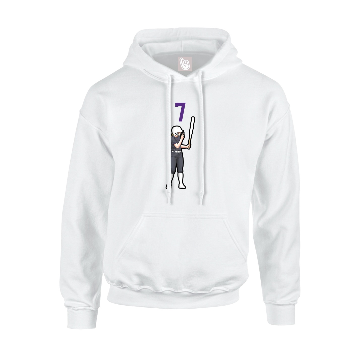 Hoodie — Number Top in White