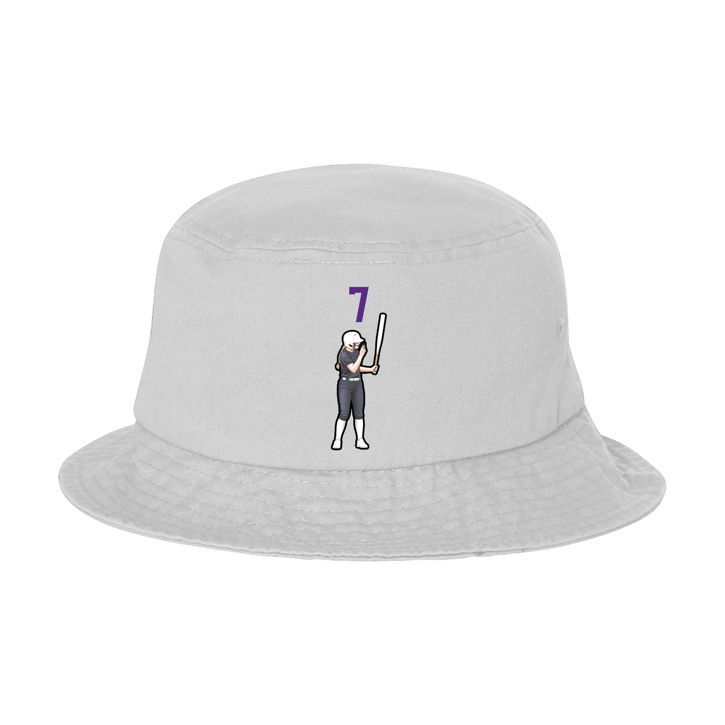 Bucket Cap — Number Top in White