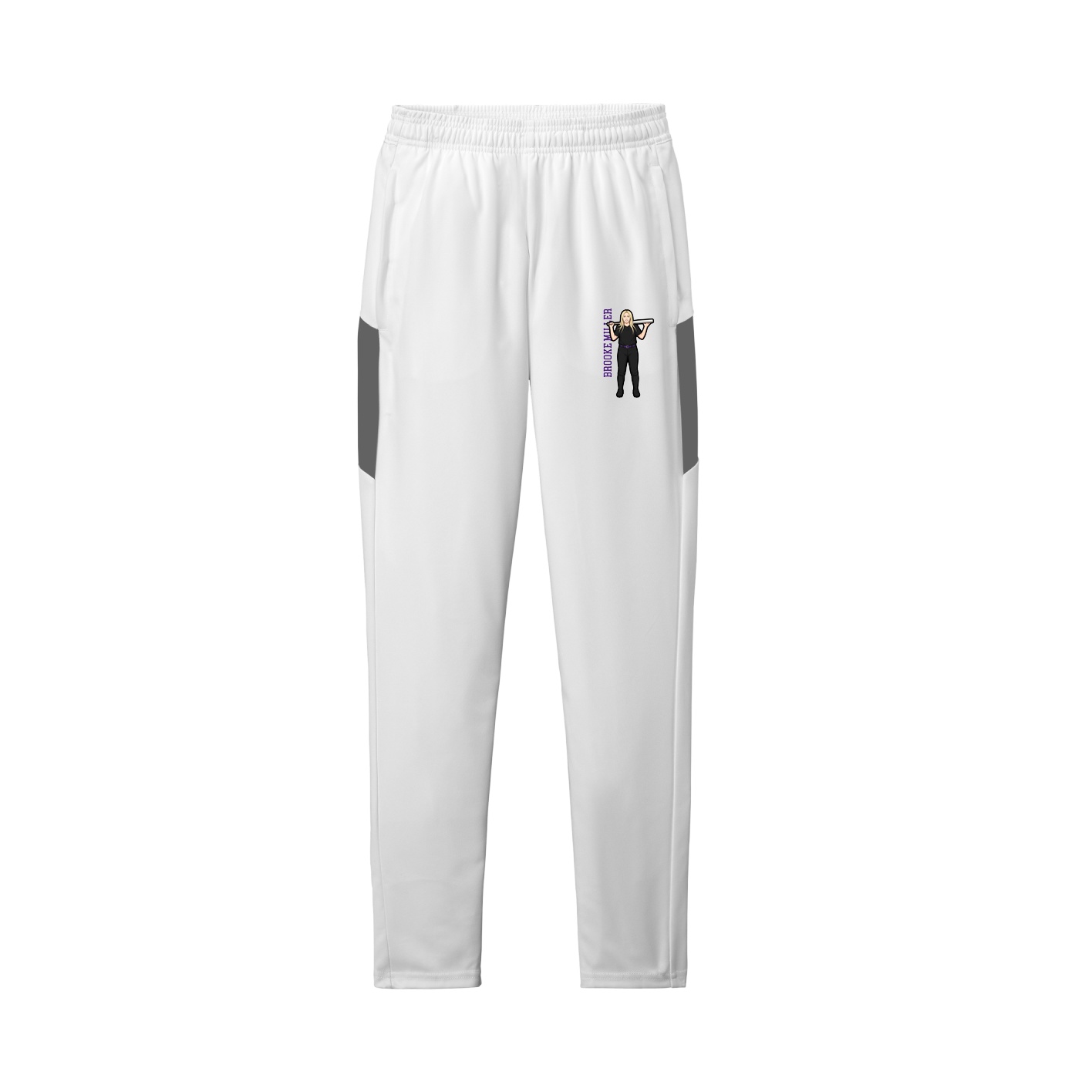 Team Travel Pant — Name Vertical in White/Grey