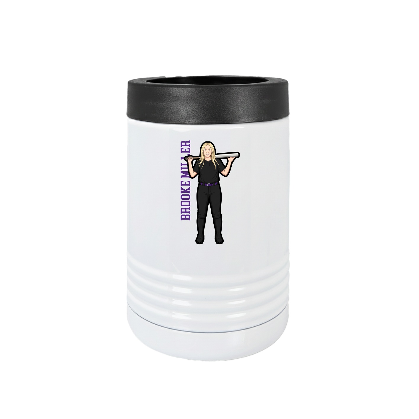 Beverage Holder — Name Vertical in White