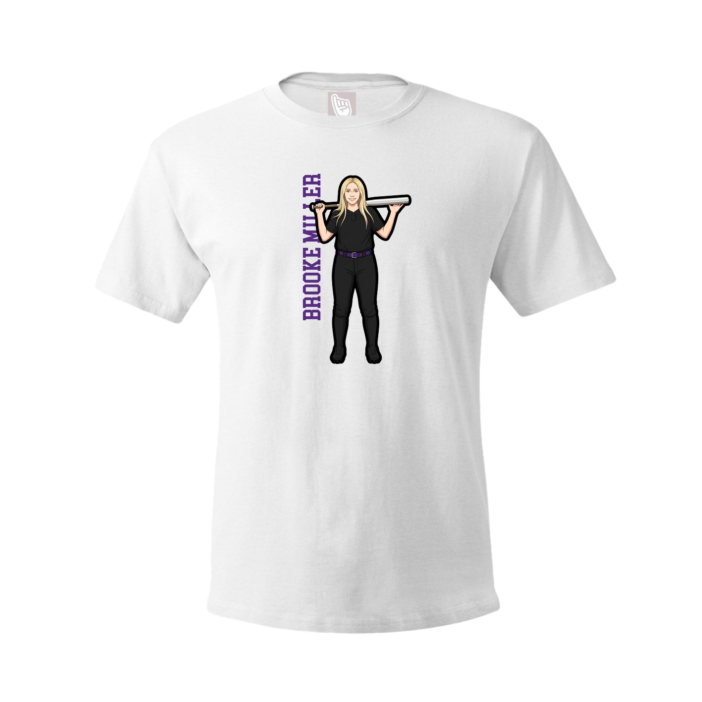 Tee — Name Vertical in White