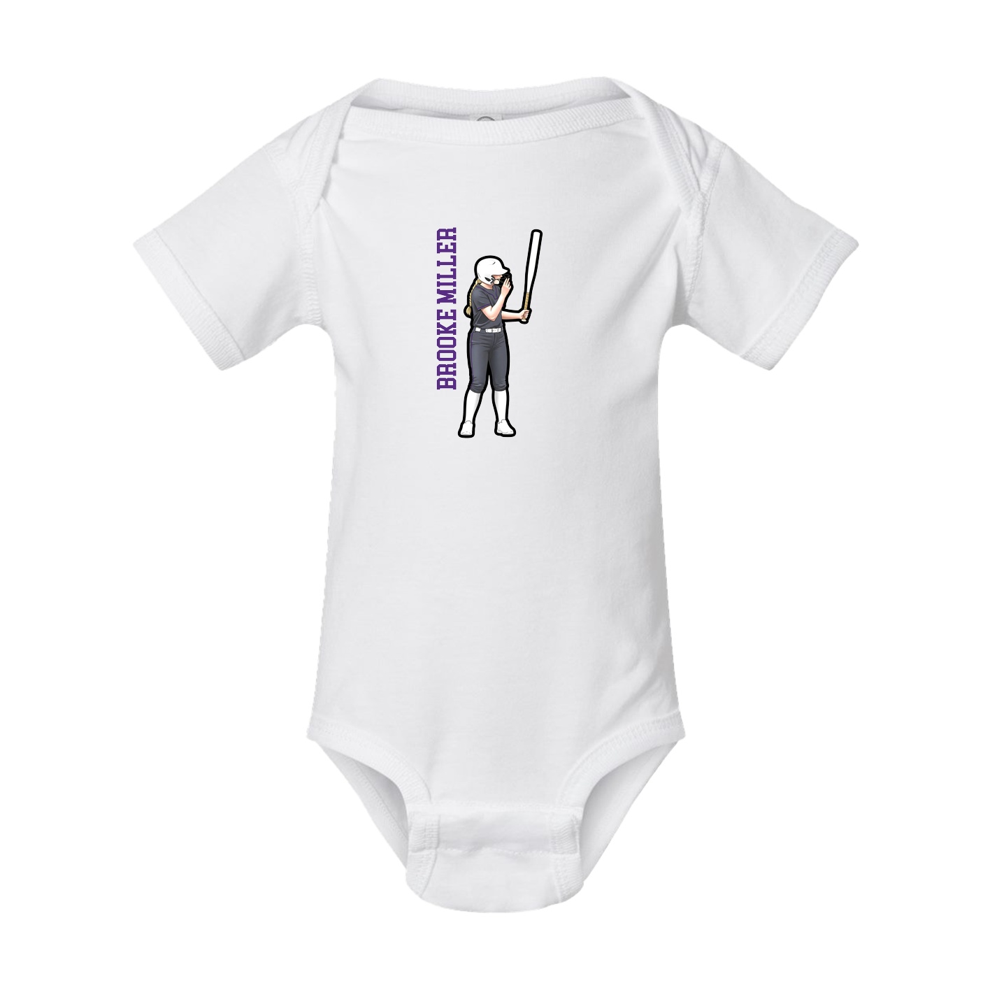 Baby Onesie — Name Vertical in White