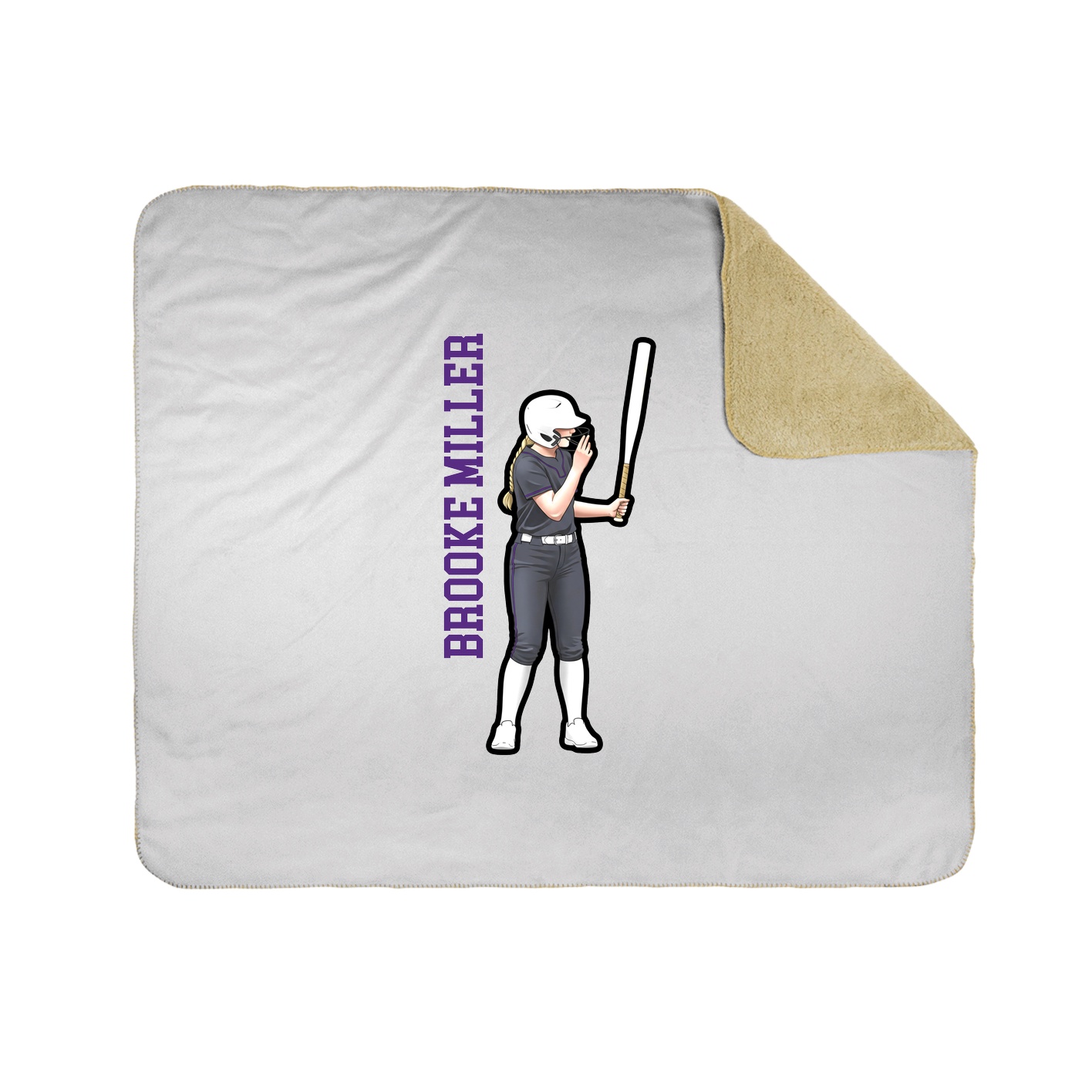 Throw Blanket — Name Vertical in White