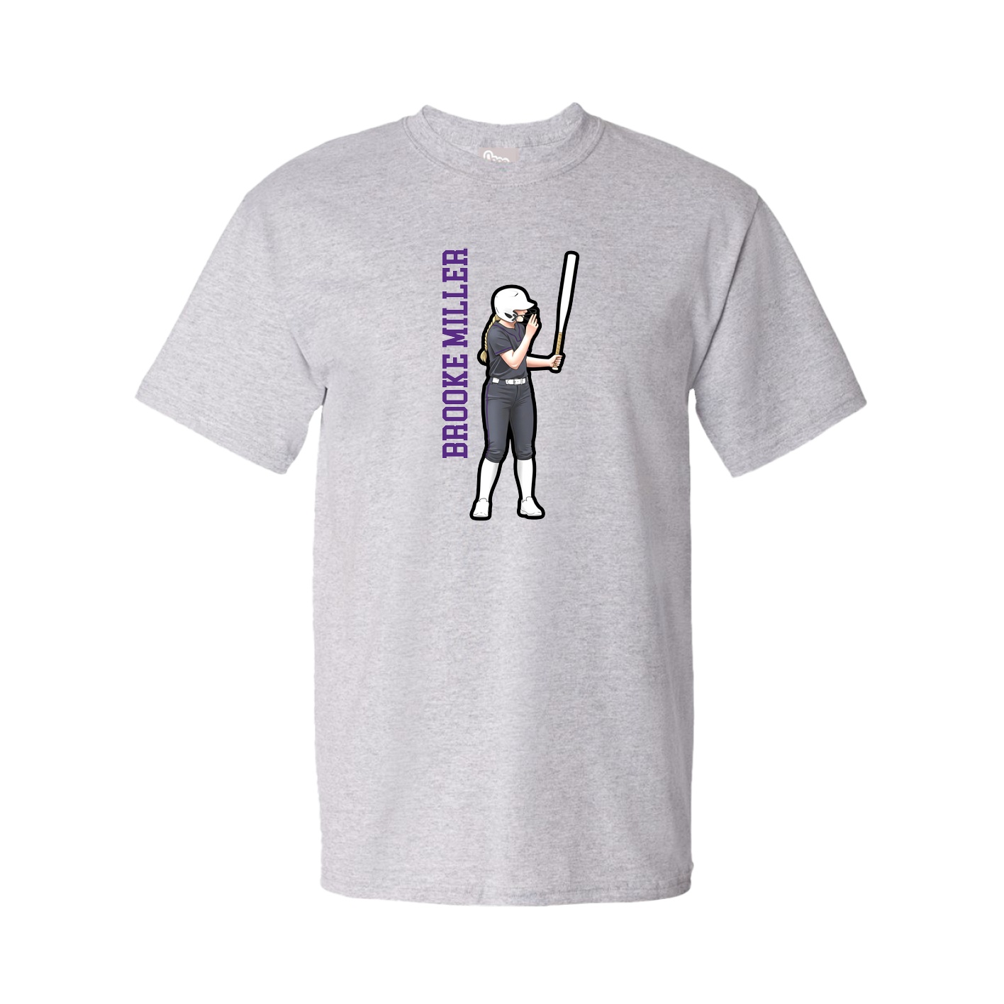 Tee — Name Vertical in Grey