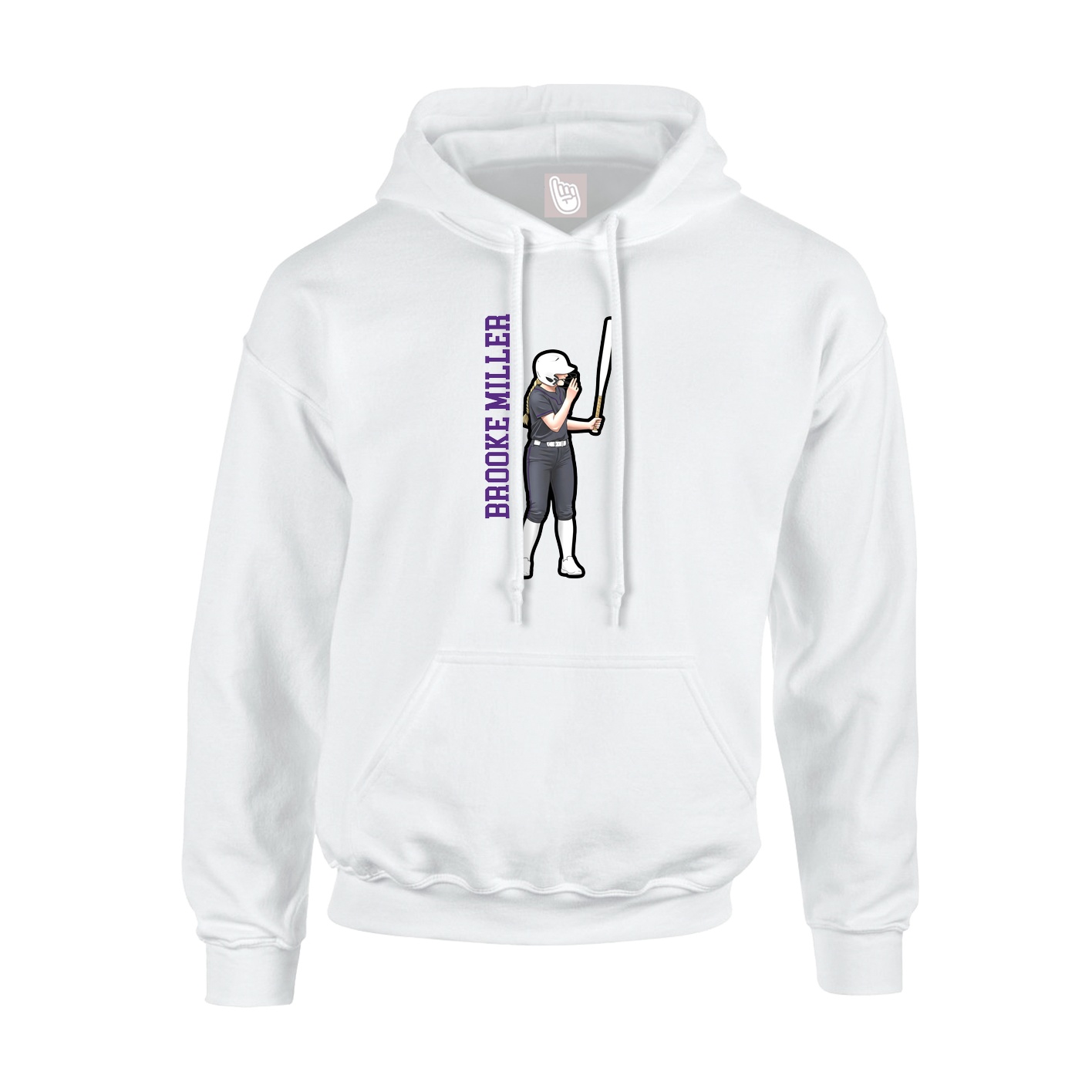 Youth Hoodie — Name Vertical in White