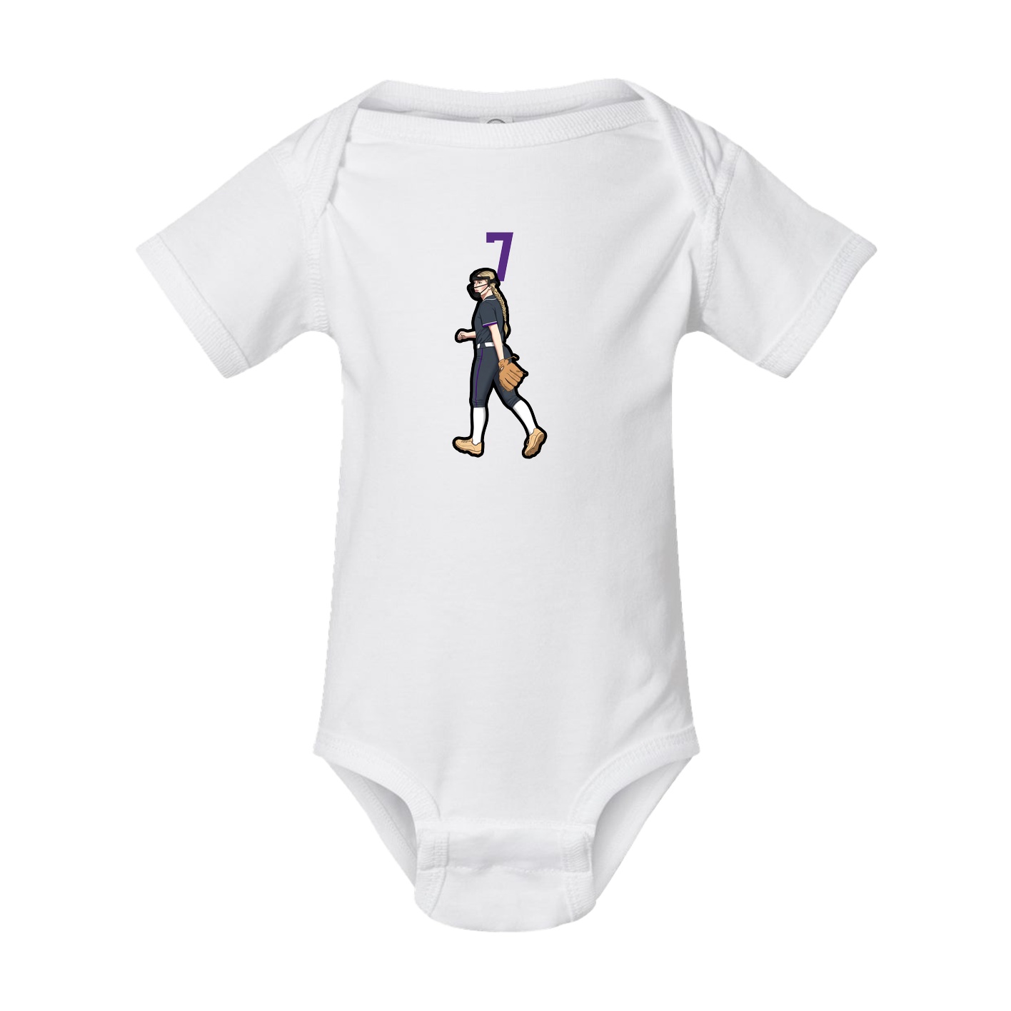 Baby Onesie — Number Top in White