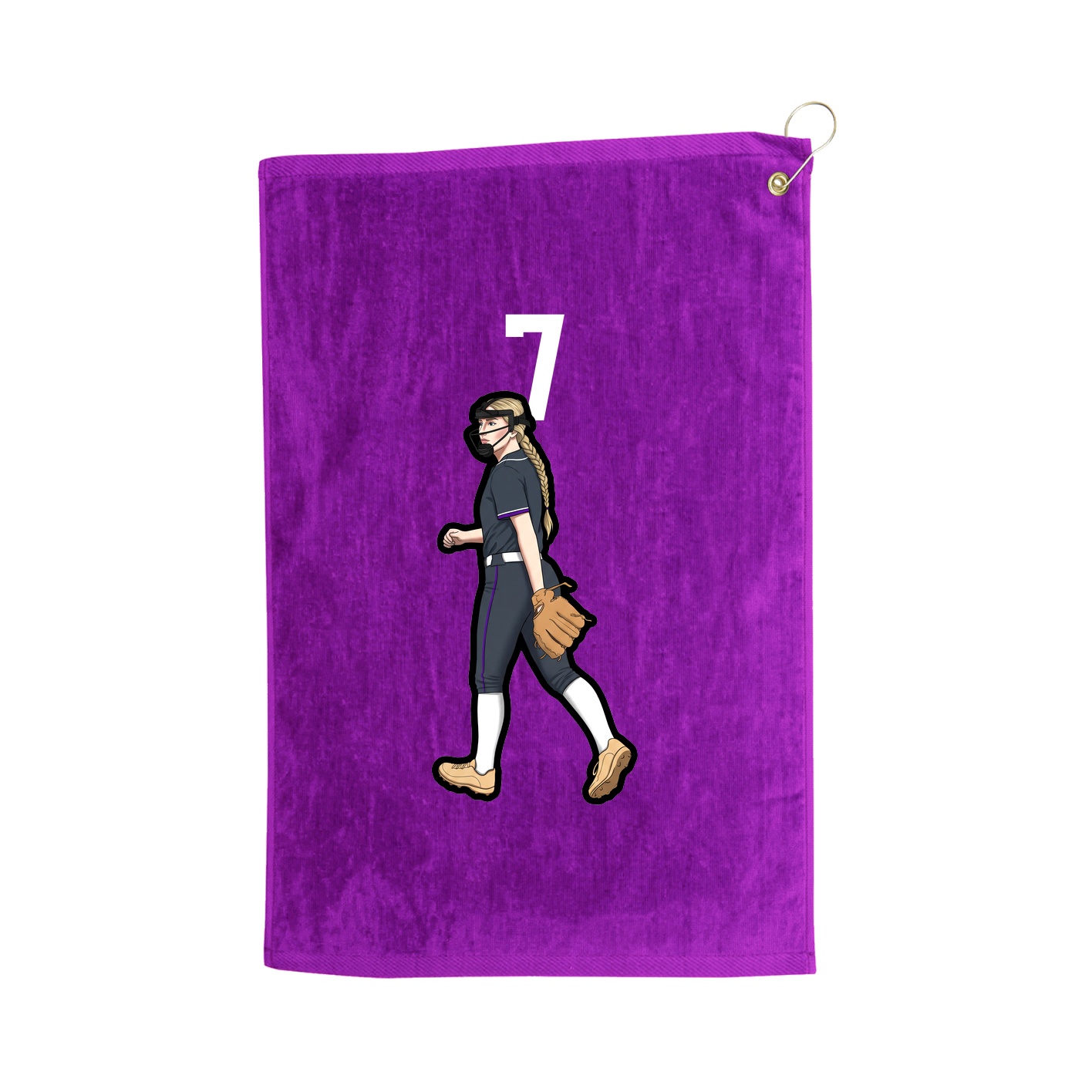 Golf Towel — Number Top in Purple