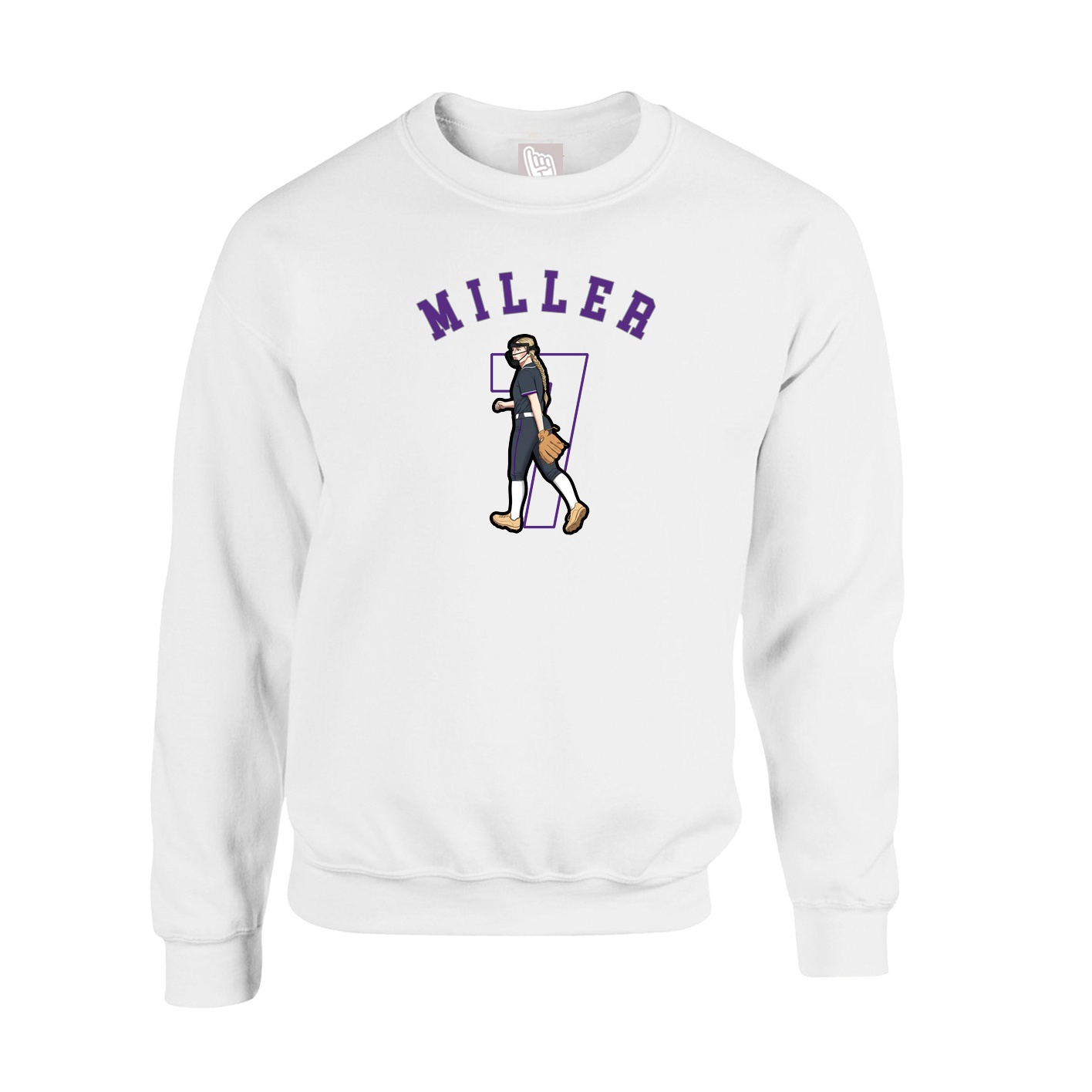 Fleece Crew — Shirsey Arch in White