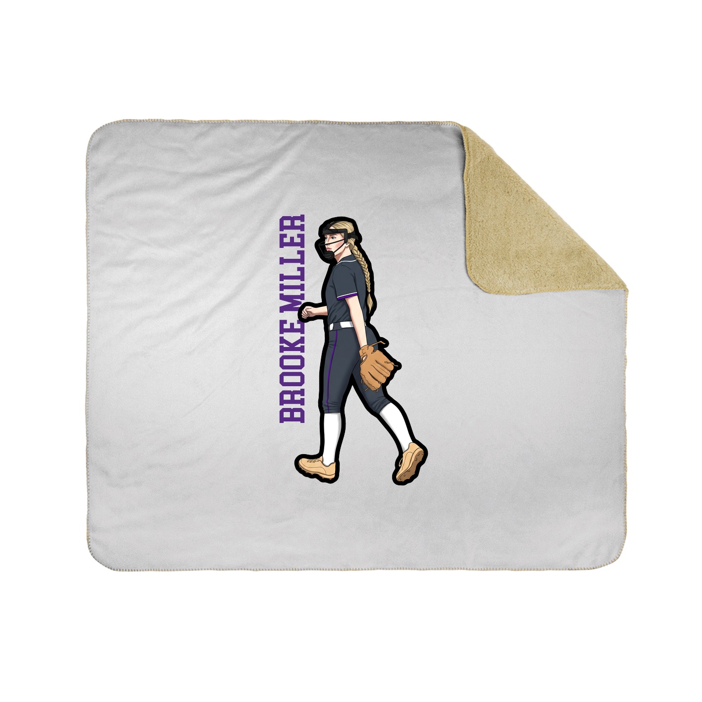 Throw Blanket — Name Vertical in White