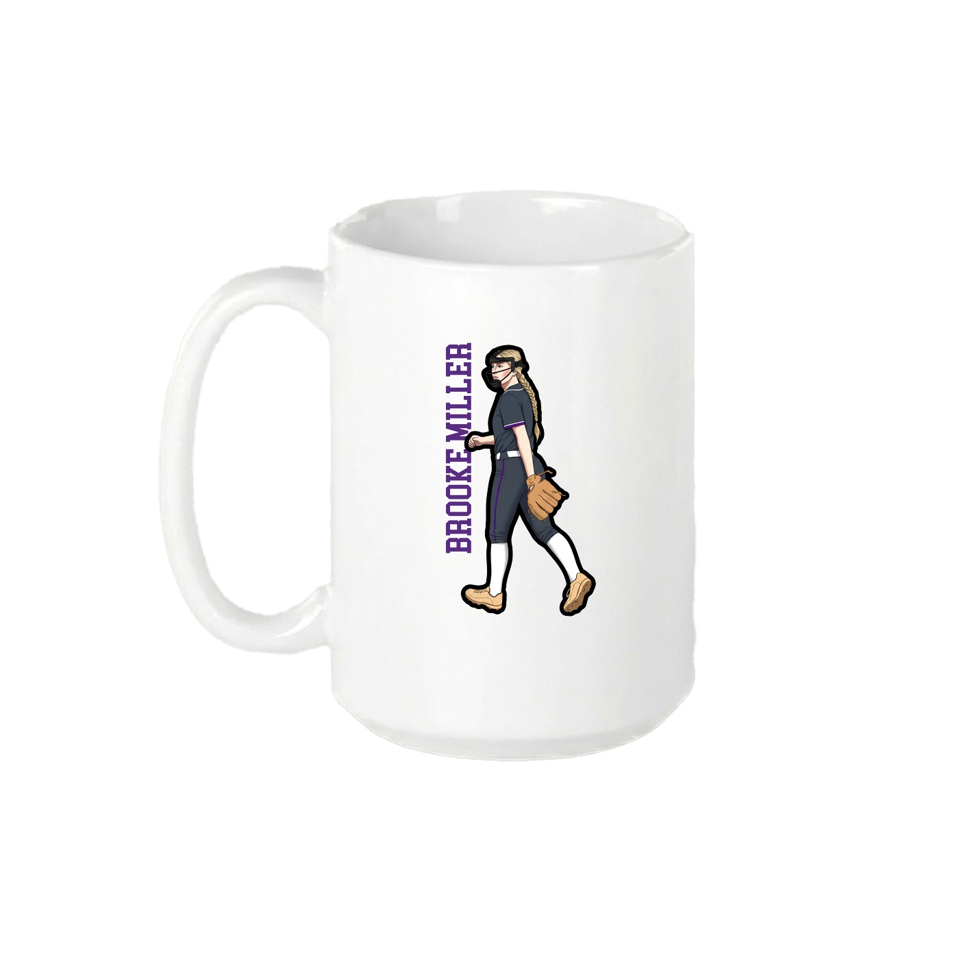 15oz Coffee Mug — Name Vertical in White
