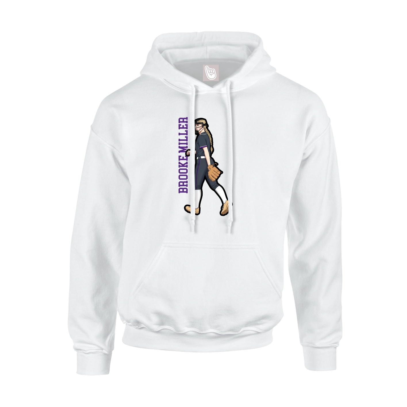 Youth Hoodie — Name Vertical in White