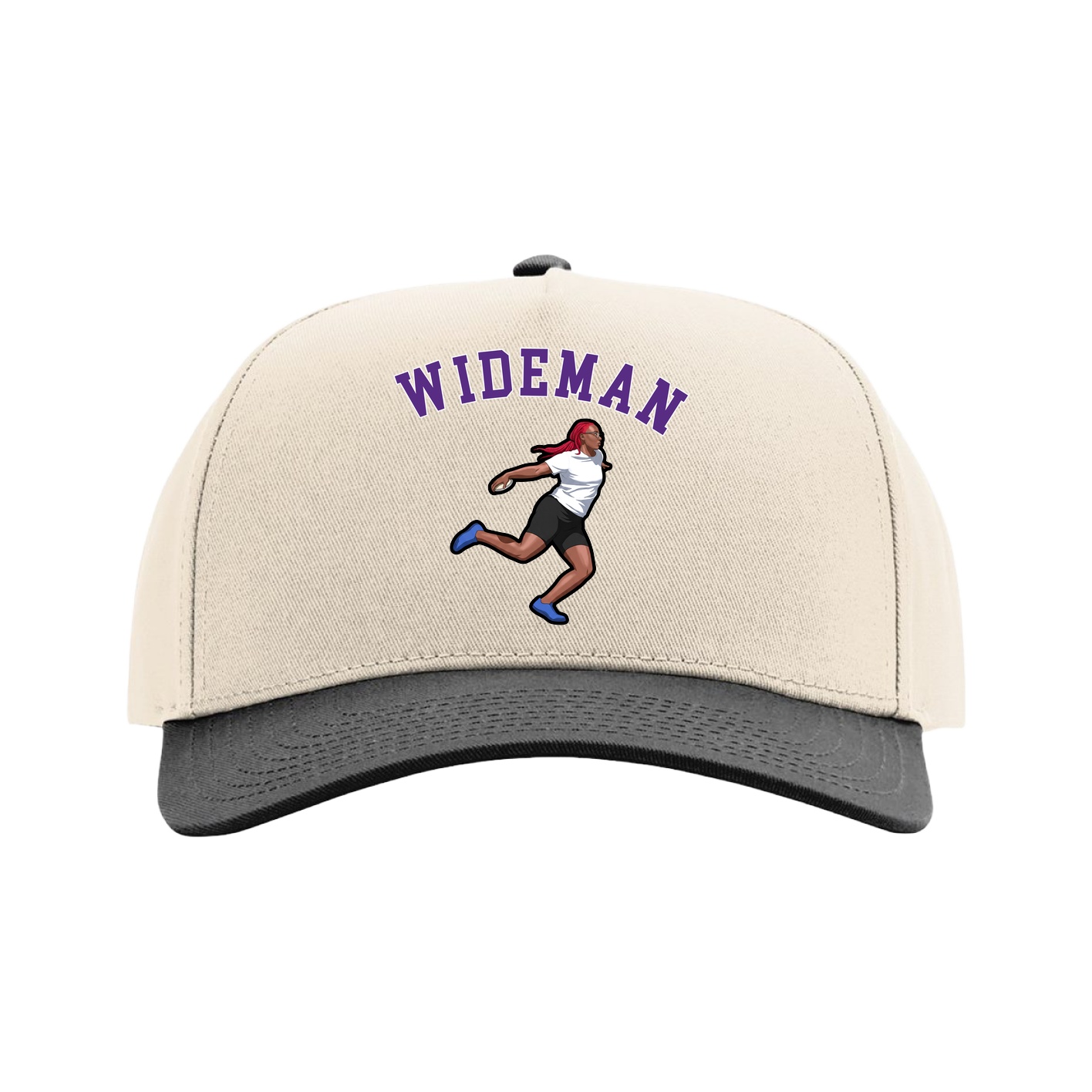 Full Fabric Five-Panel Champ Cap — Shirsey Arch in Cream/Black