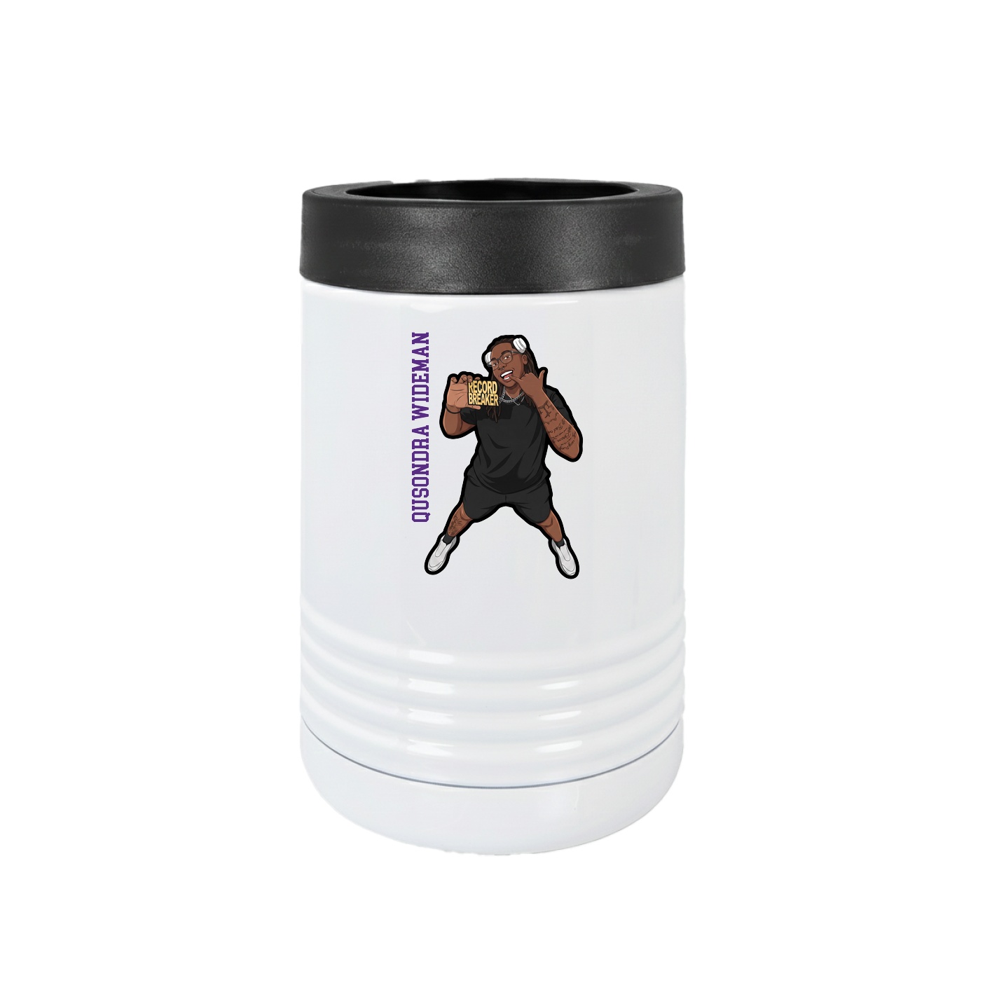 Beverage Holder — Name Vertical in White