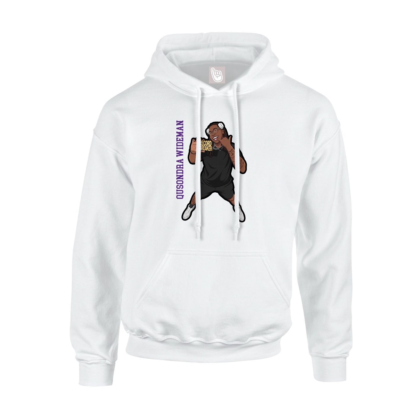 Hoodie — Name Vertical in White