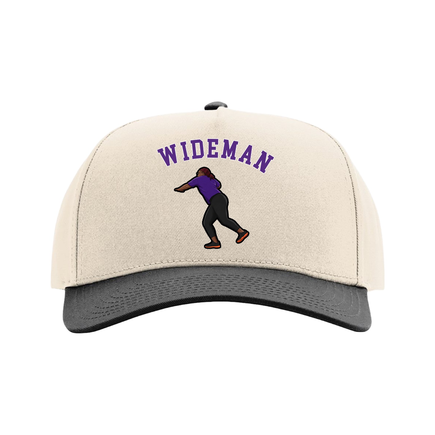 Full Fabric Five-Panel Champ Cap — Shirsey Arch in Cream/Black