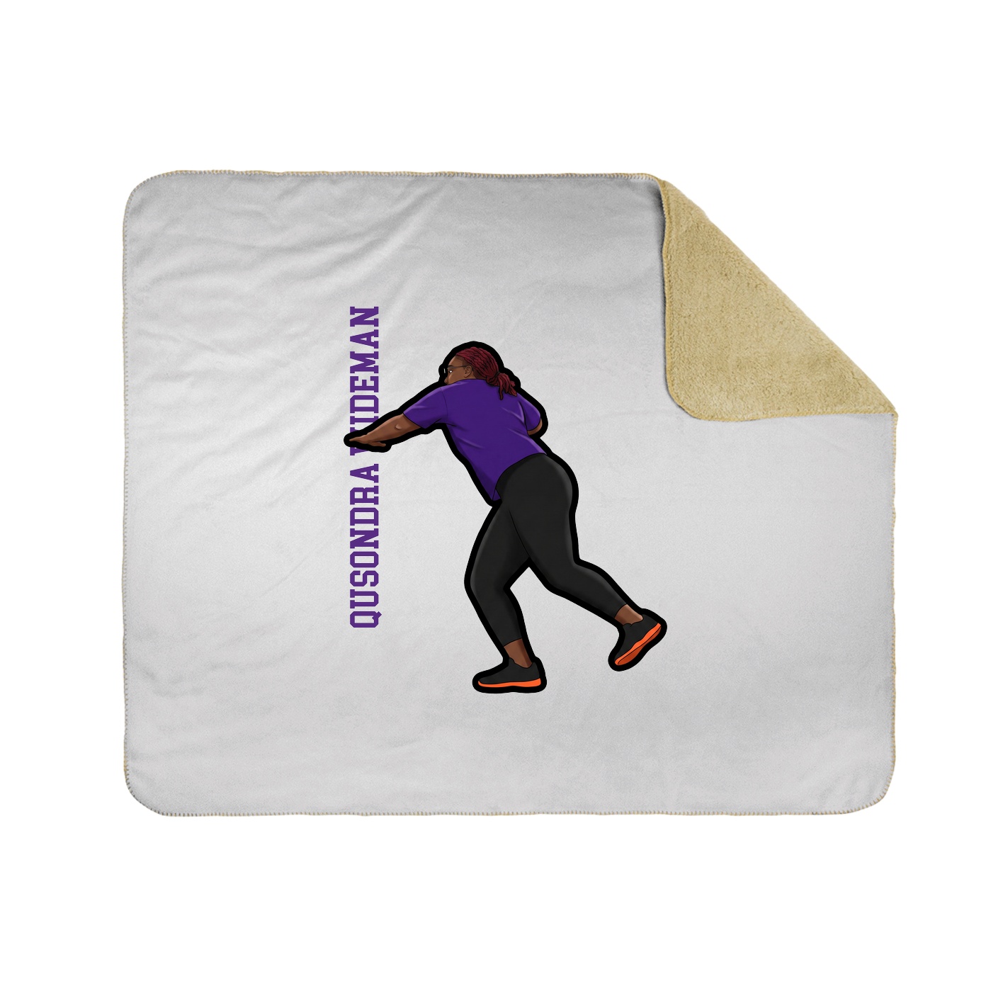 Throw Blanket — Name Vertical in White