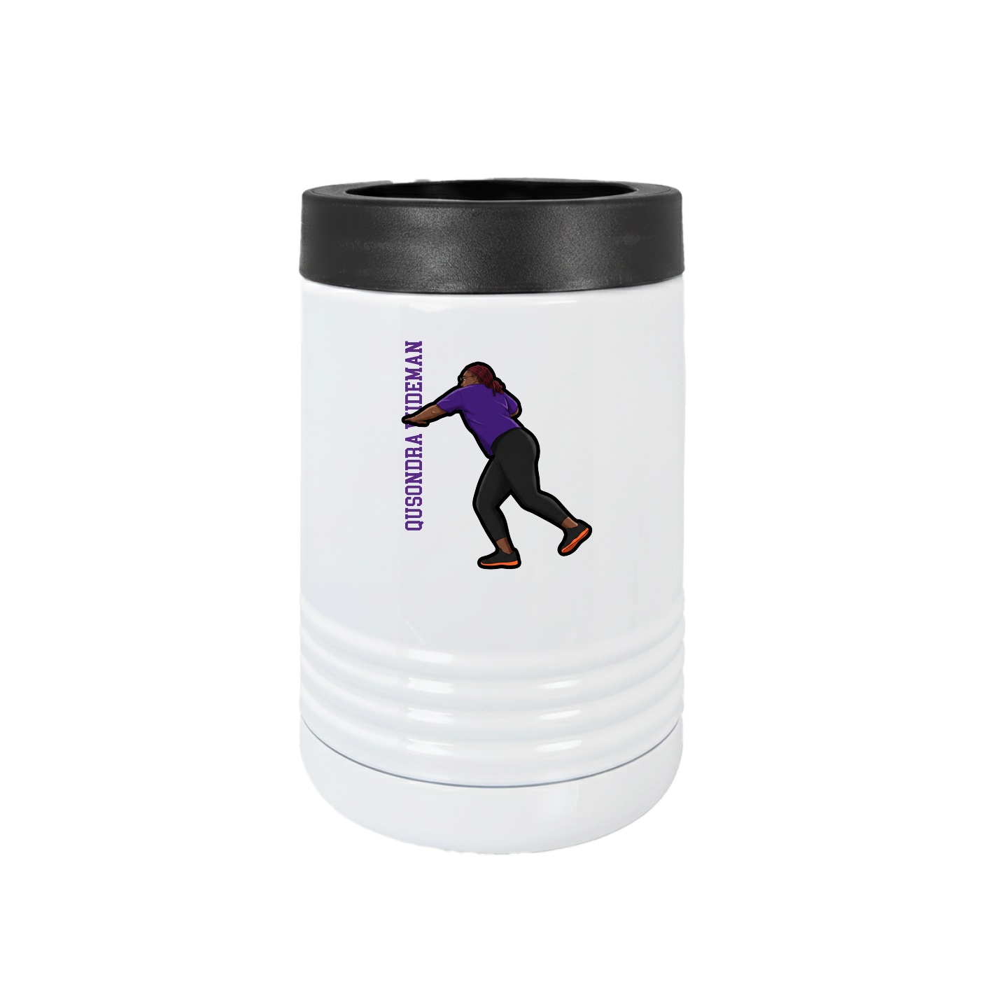 Beverage Holder — Name Vertical in White
