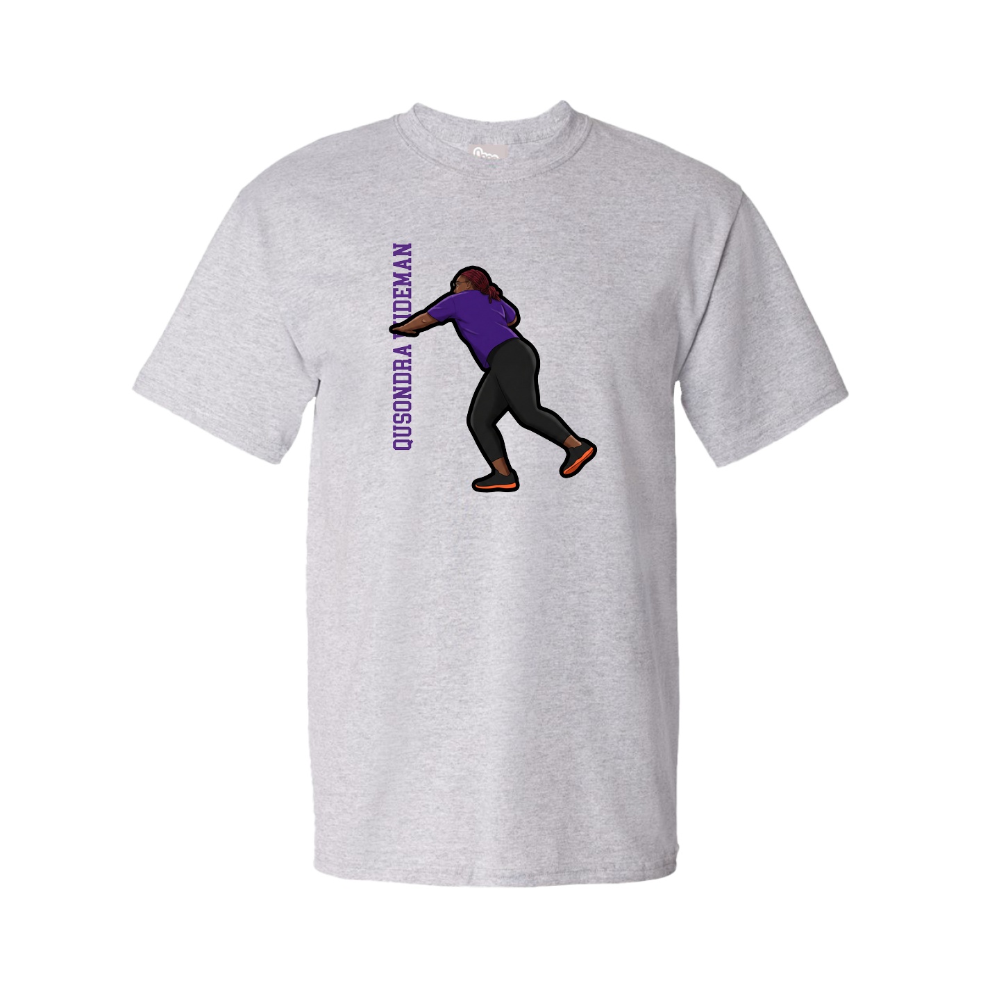 Youth Tee — Name Vertical in Grey