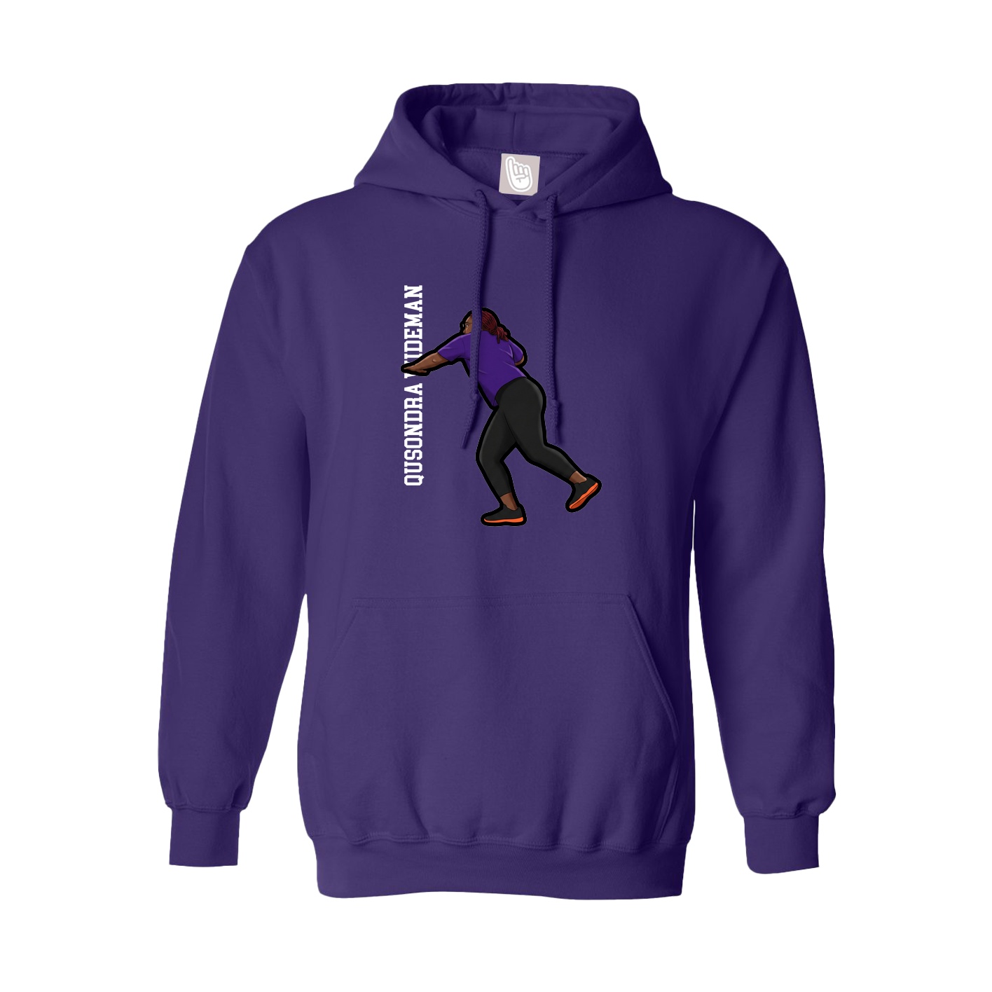 Hoodie — Name Vertical in Purple