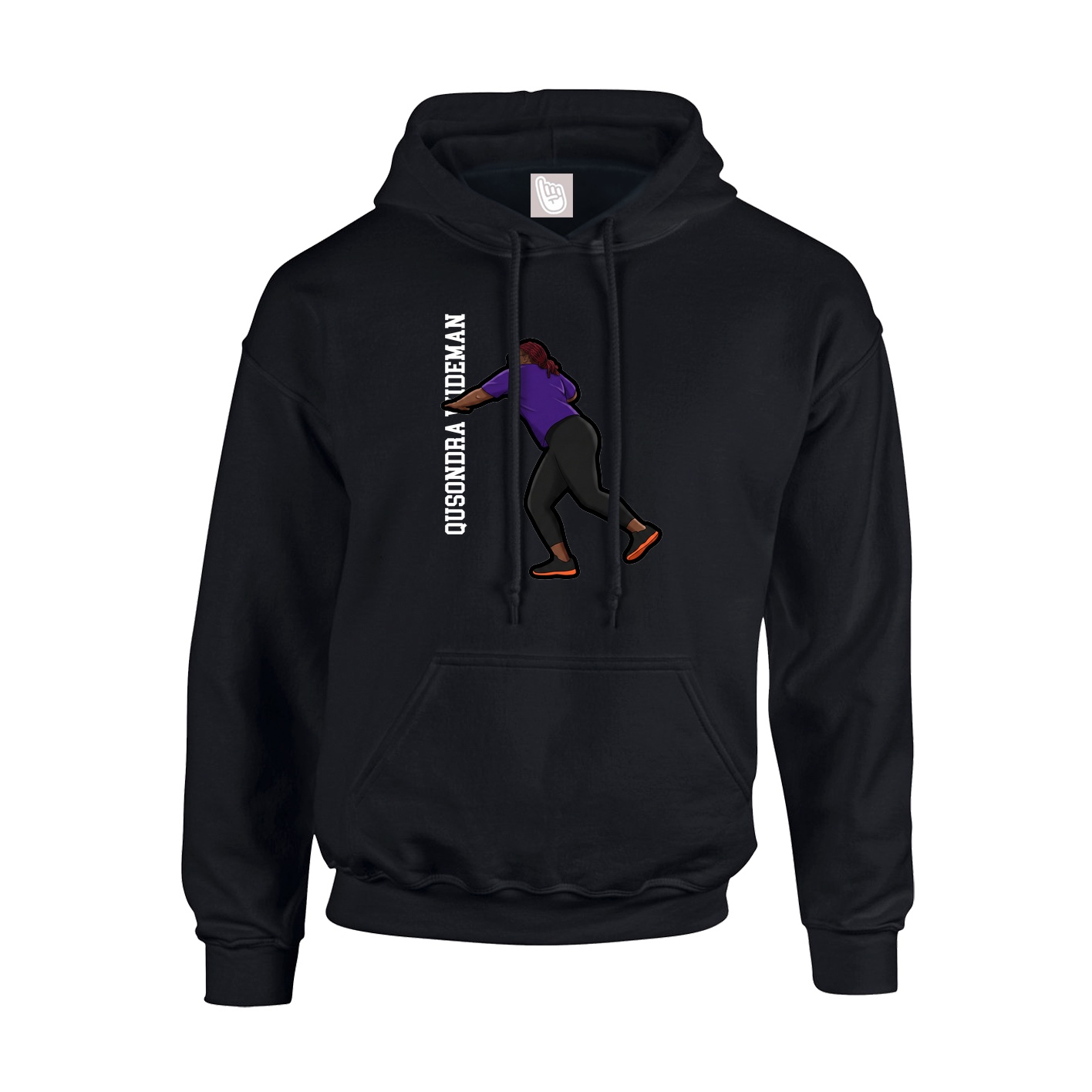 Youth Hoodie — Name Vertical in Black