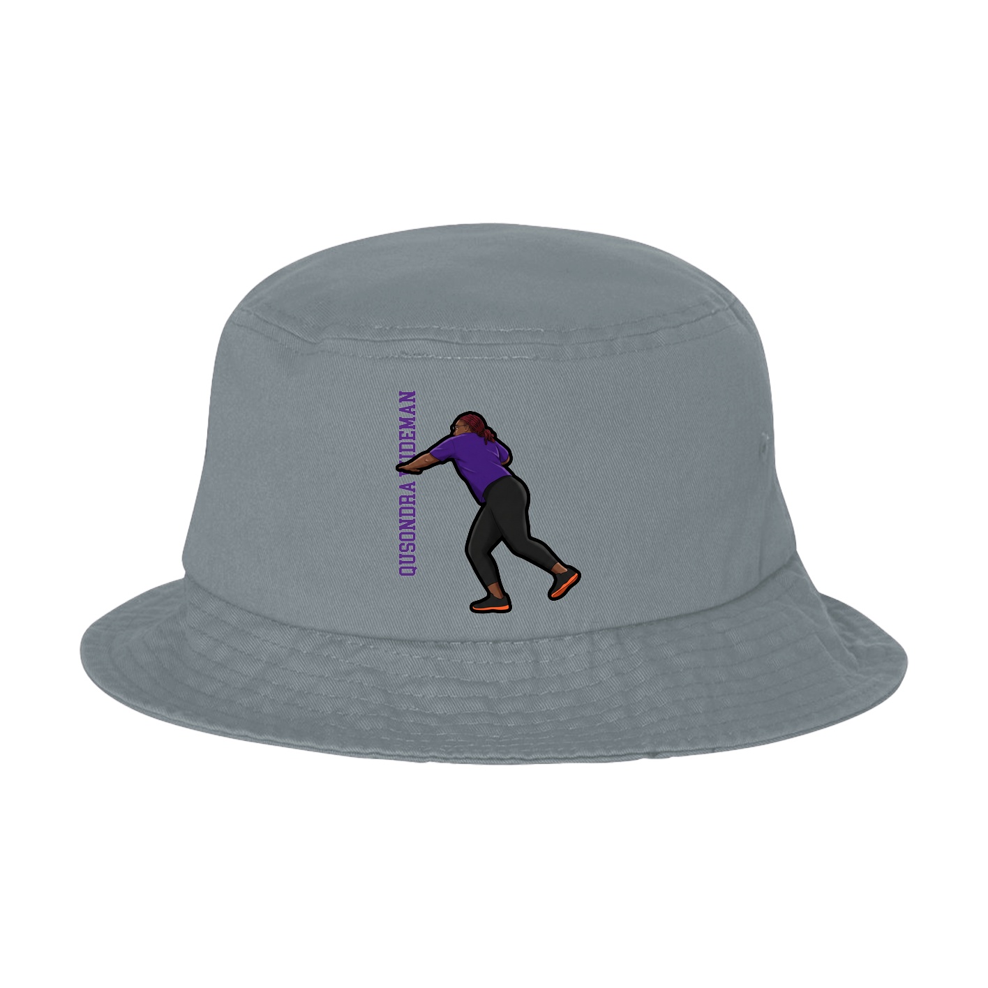 Bucket Cap — Name Vertical in Grey