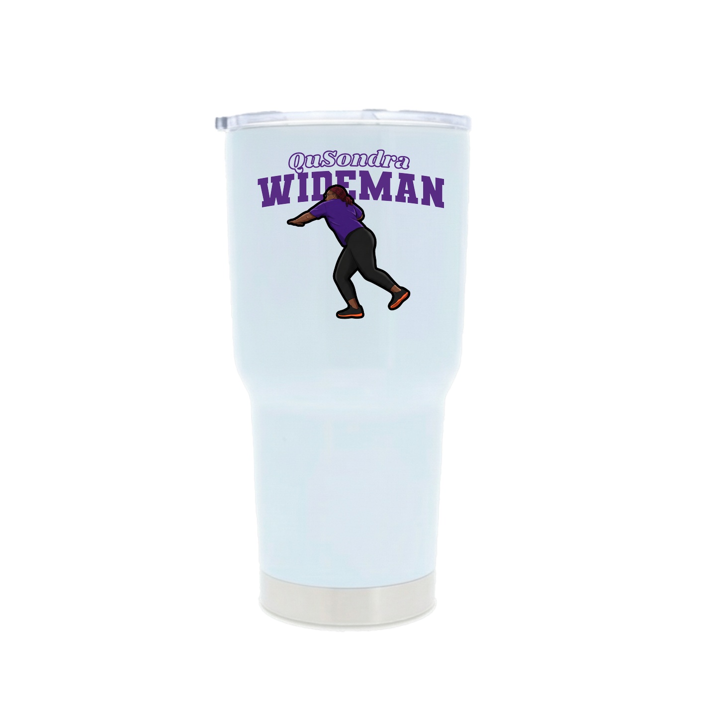 30oz Stainless Steel Tumbler — Name Arch in White