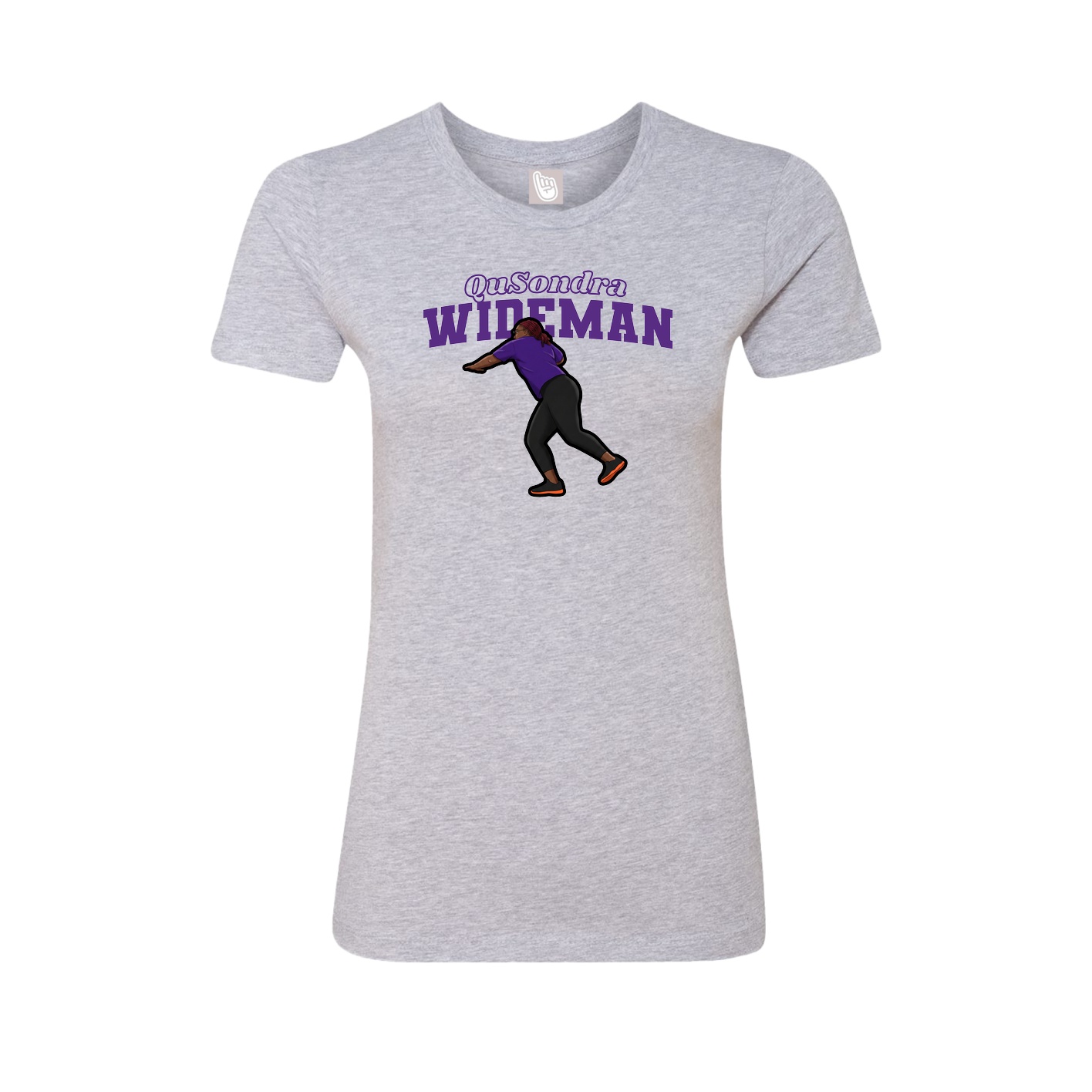 Fitted Women's Tee — Name Arch in Grey