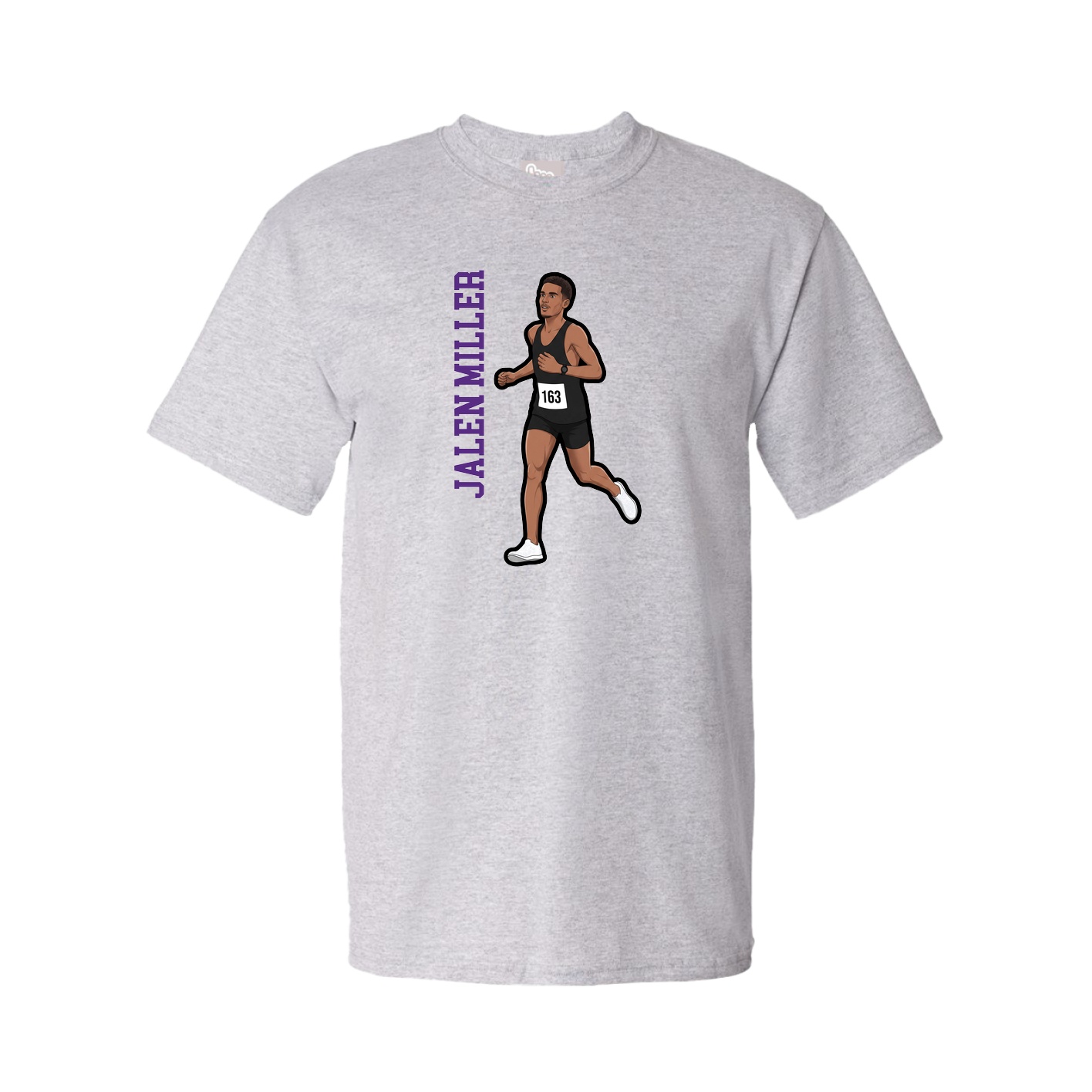 Tee — Name Vertical in Grey