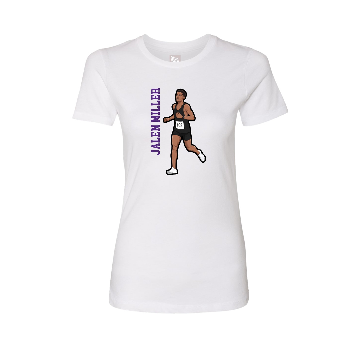 Fitted Women's Tee — Name Vertical in White