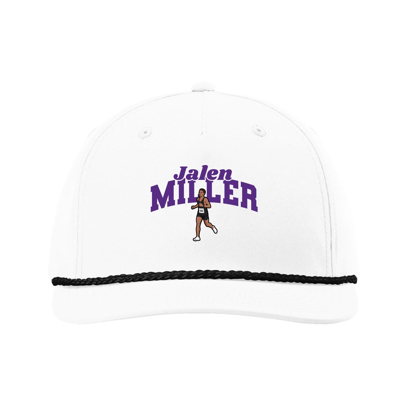 Five-Panel Classic Rope Cap — Signature Arch in White