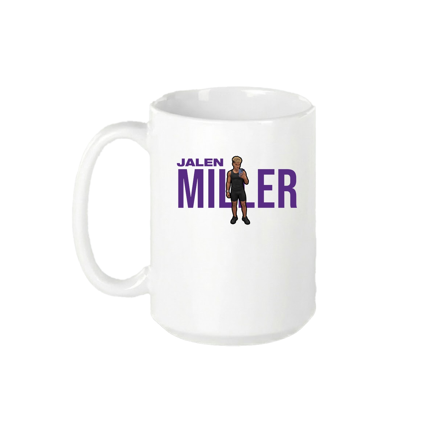 15oz Coffee Mug — Player Name in White