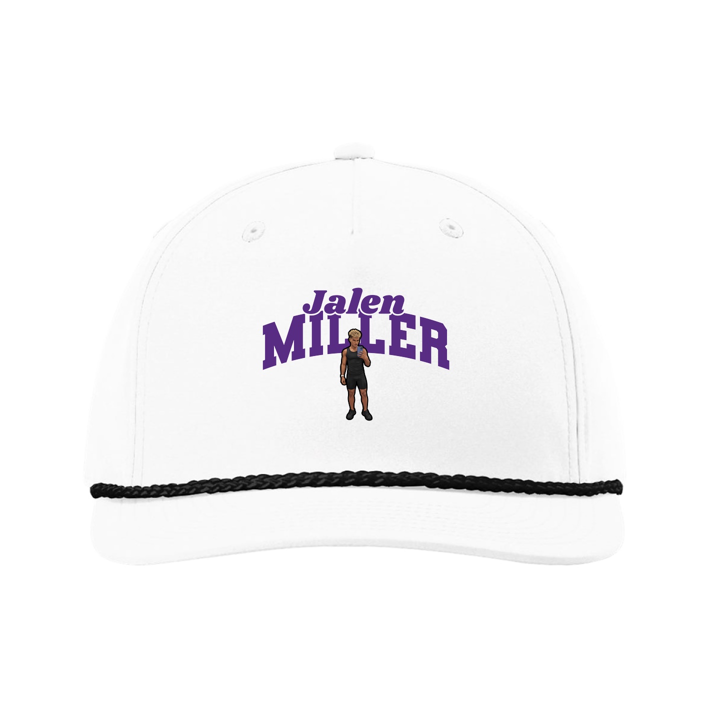 Five-Panel Classic Rope Cap — Signature Arch in White
