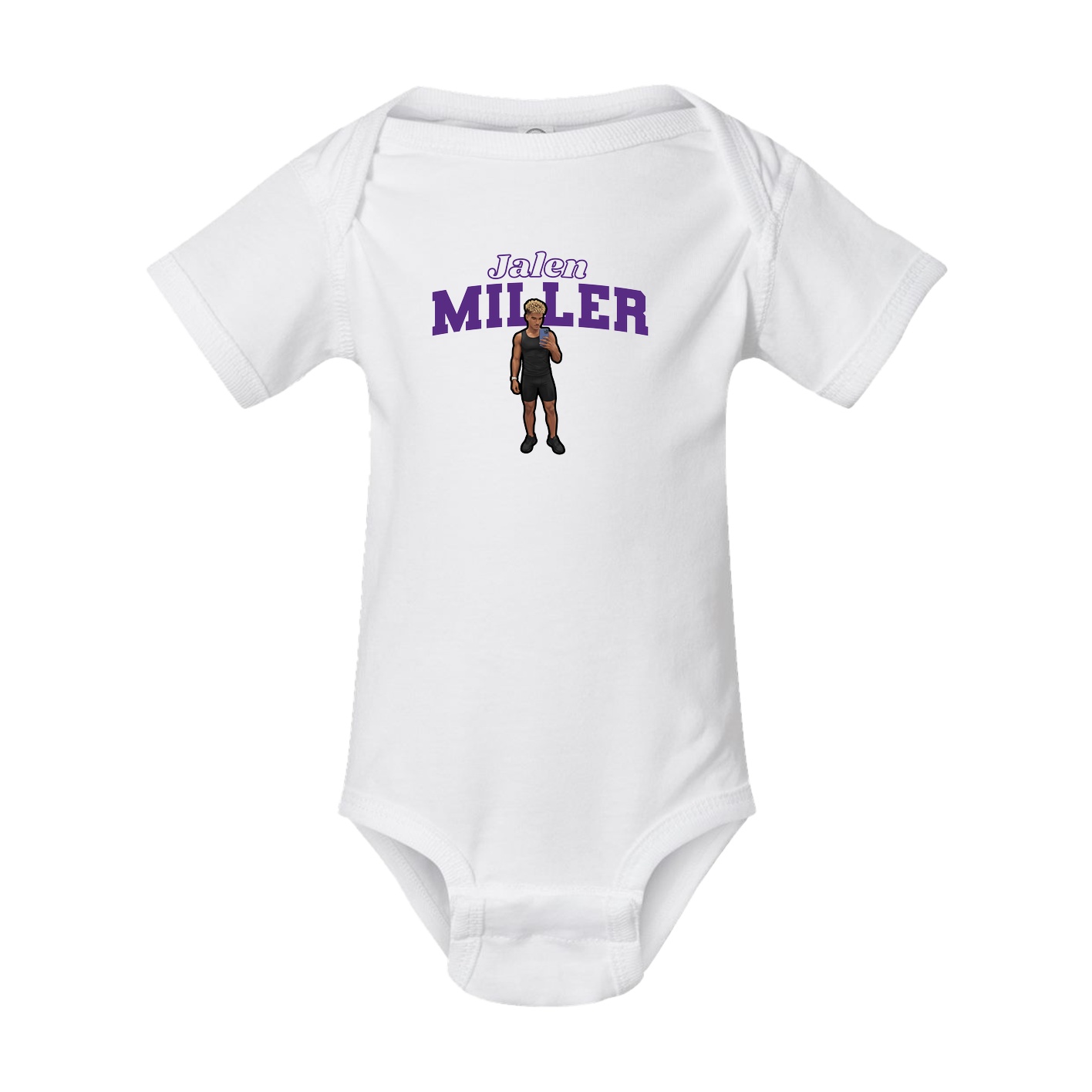 Baby Onesie — Name Arch in White